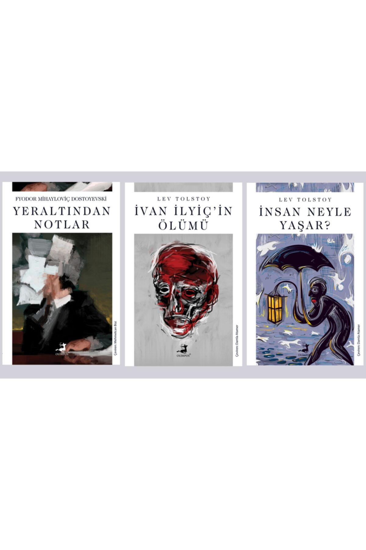 Olimpos Yayınları Yeraltından Notlar - Ivan Ilyiç'in Ölümü - Insan Neyle Yaşar (3 Kitap Set)