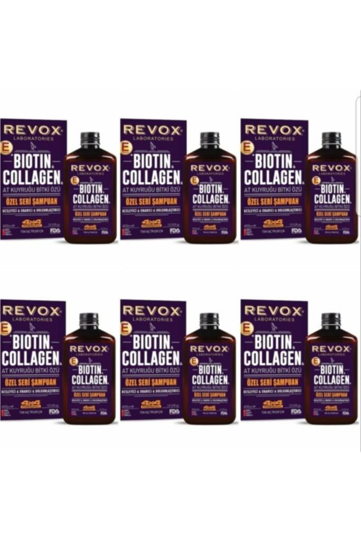Revox Biotin Collagen At Kuyruğu Bitki Özlü Şampuan 400ml X 6 Adet