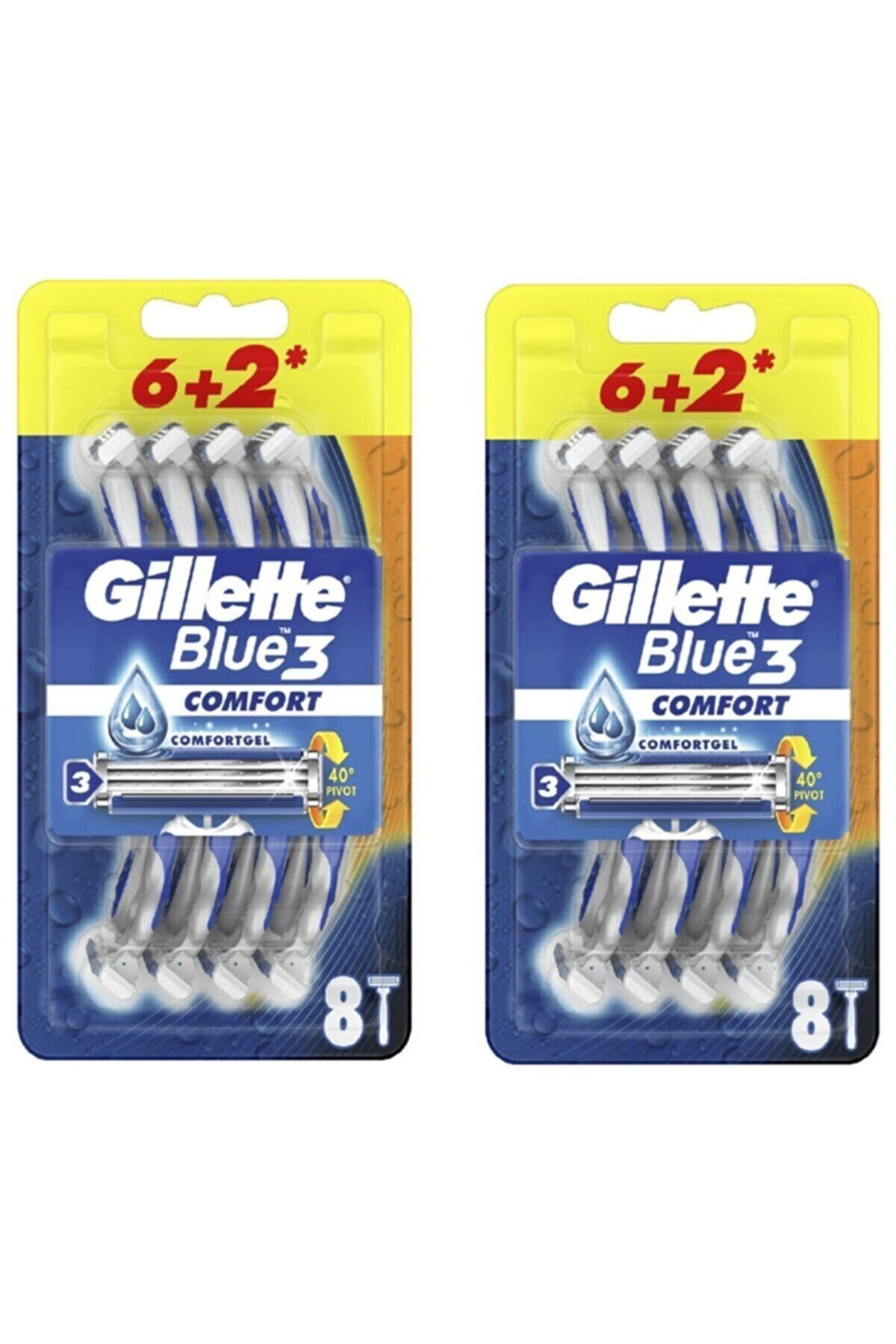 Gillette Blue3 Comfort Kullan At Tıraş Bıçağı 8'li X 2 Adet