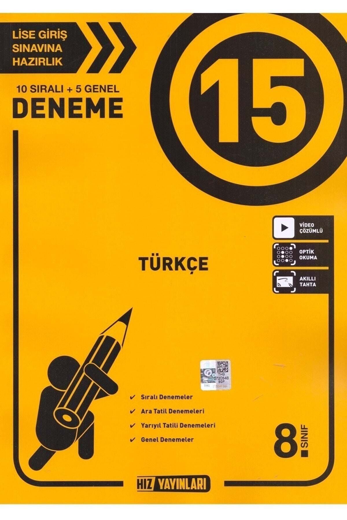 Hız Yayınları 8. Sınıf Lgs Türkçe 15 Li Deneme Yni