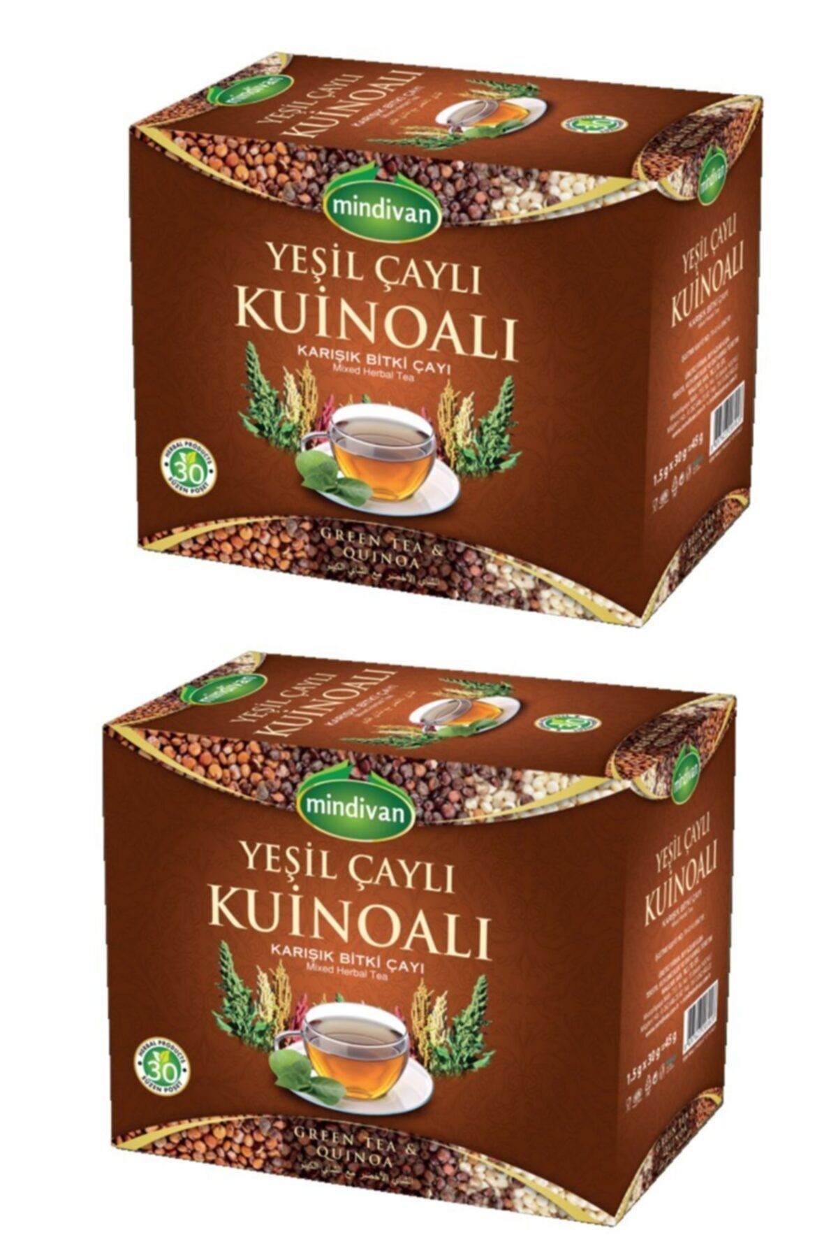 Mindivan Yeşil Çaylı Kinoa Çayı 30 'lu Süzen Poşet