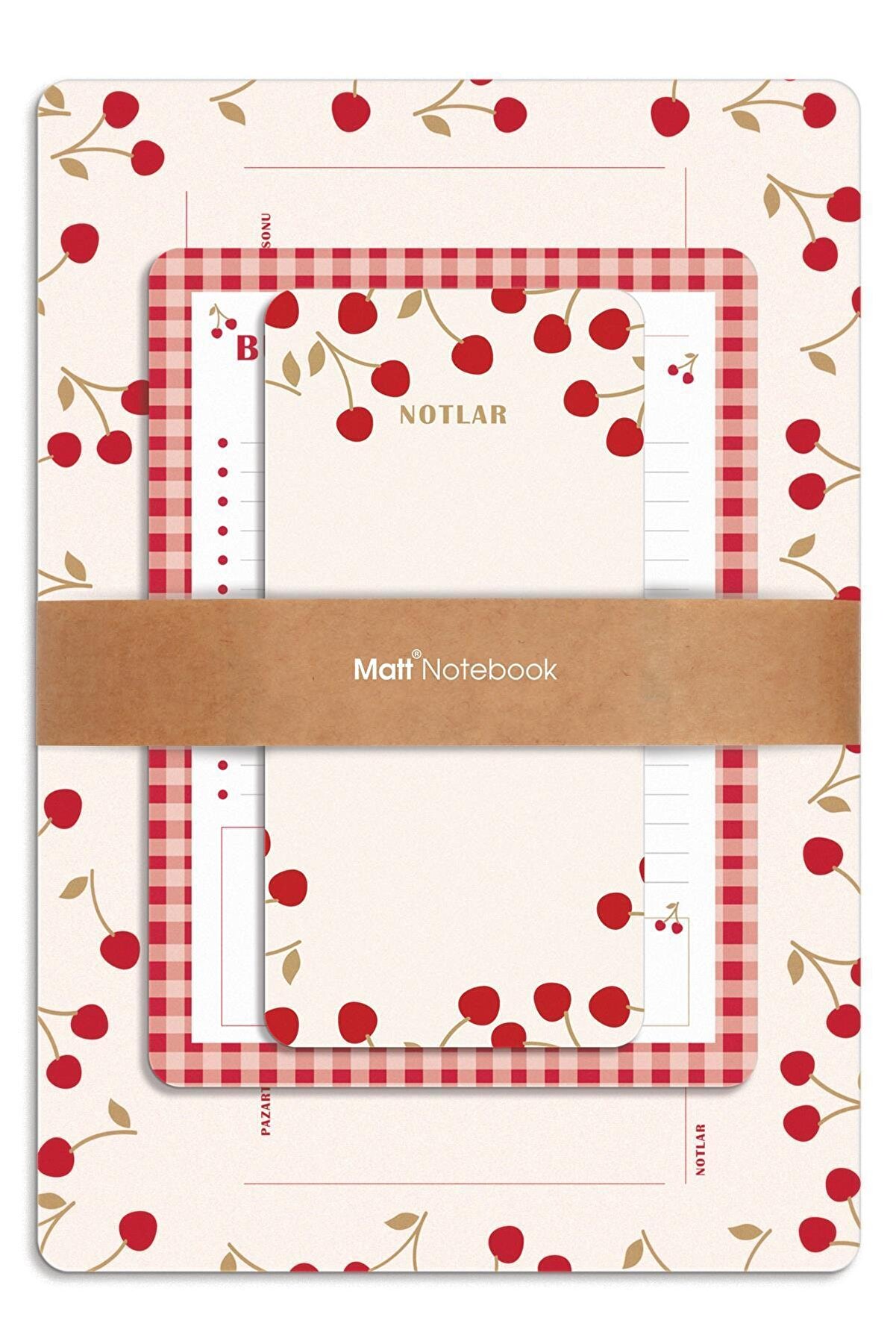 Matt Notebook 3’lü Masaüstü Planlayıcı Set Kiraz