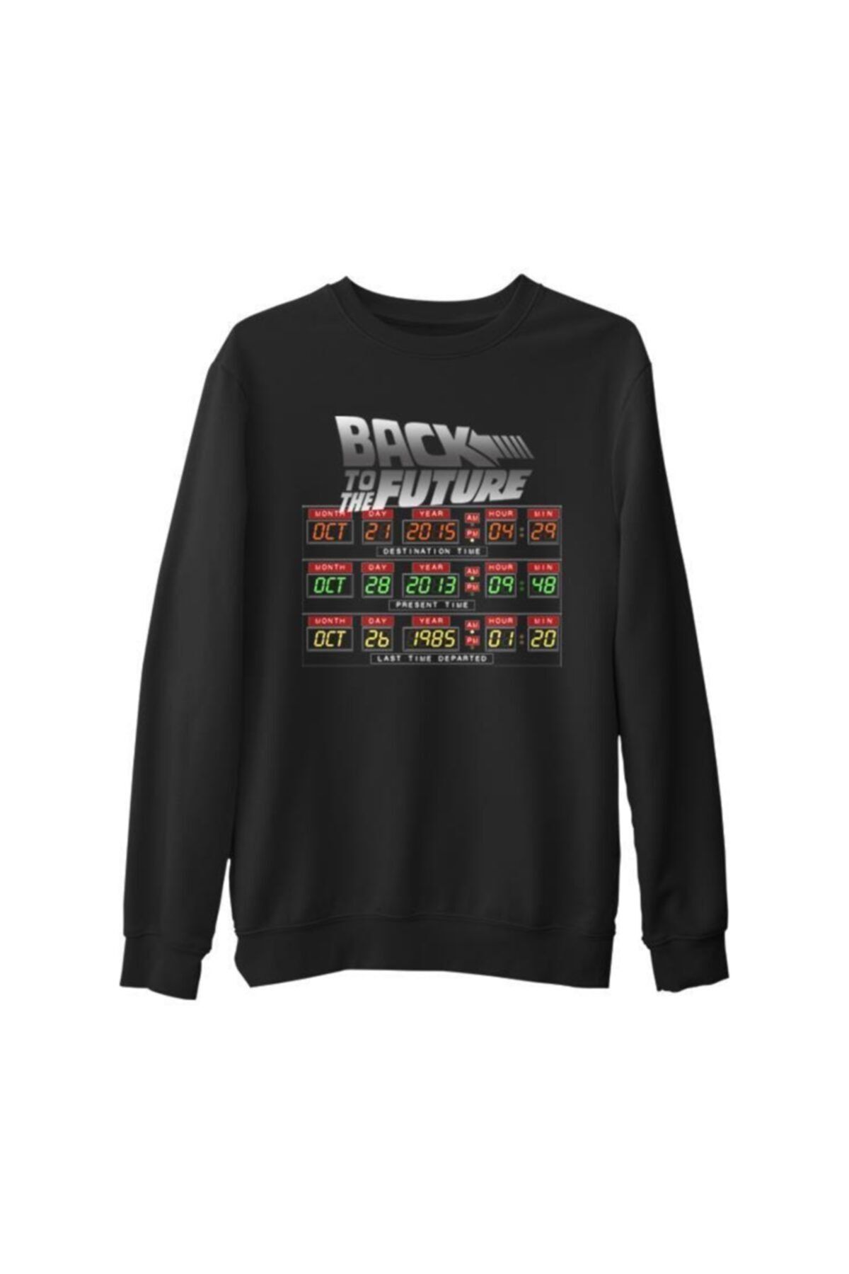 Lord T-Shirt Back To The Future - 21.10.2015 Siyah Erkek Kalın Sweatshirt