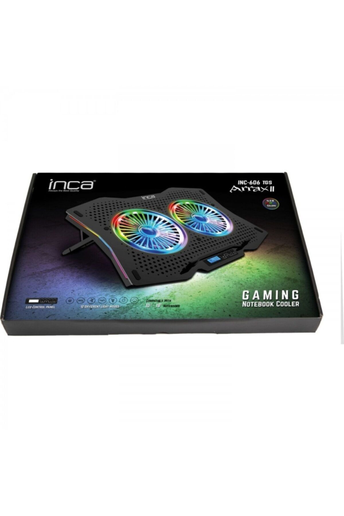 Inca Gms Arrax Iı 2x Rgb Fan Lcd Kontrol Panel 7 Gaming Notebook Soğutucu
