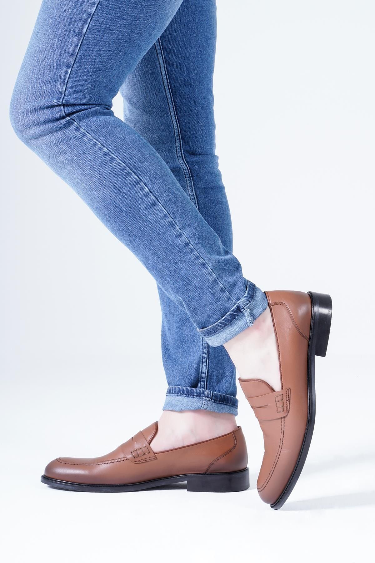 CZ London Hakiki Deri Erkek Loafer Bağcıksız Klasik Ayakkabı