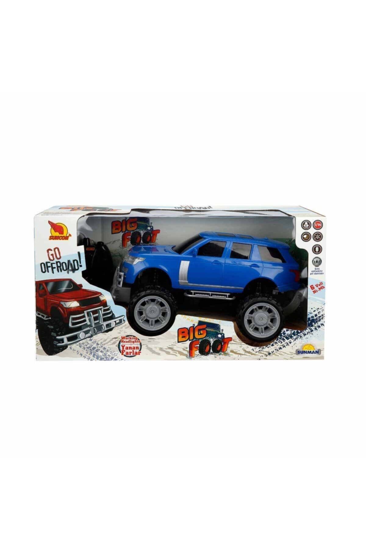 Suncon 1:14 Uzaktan Kumandalı Big Foot Usb Şarjlı Jeep 34 Cm. - Mavi