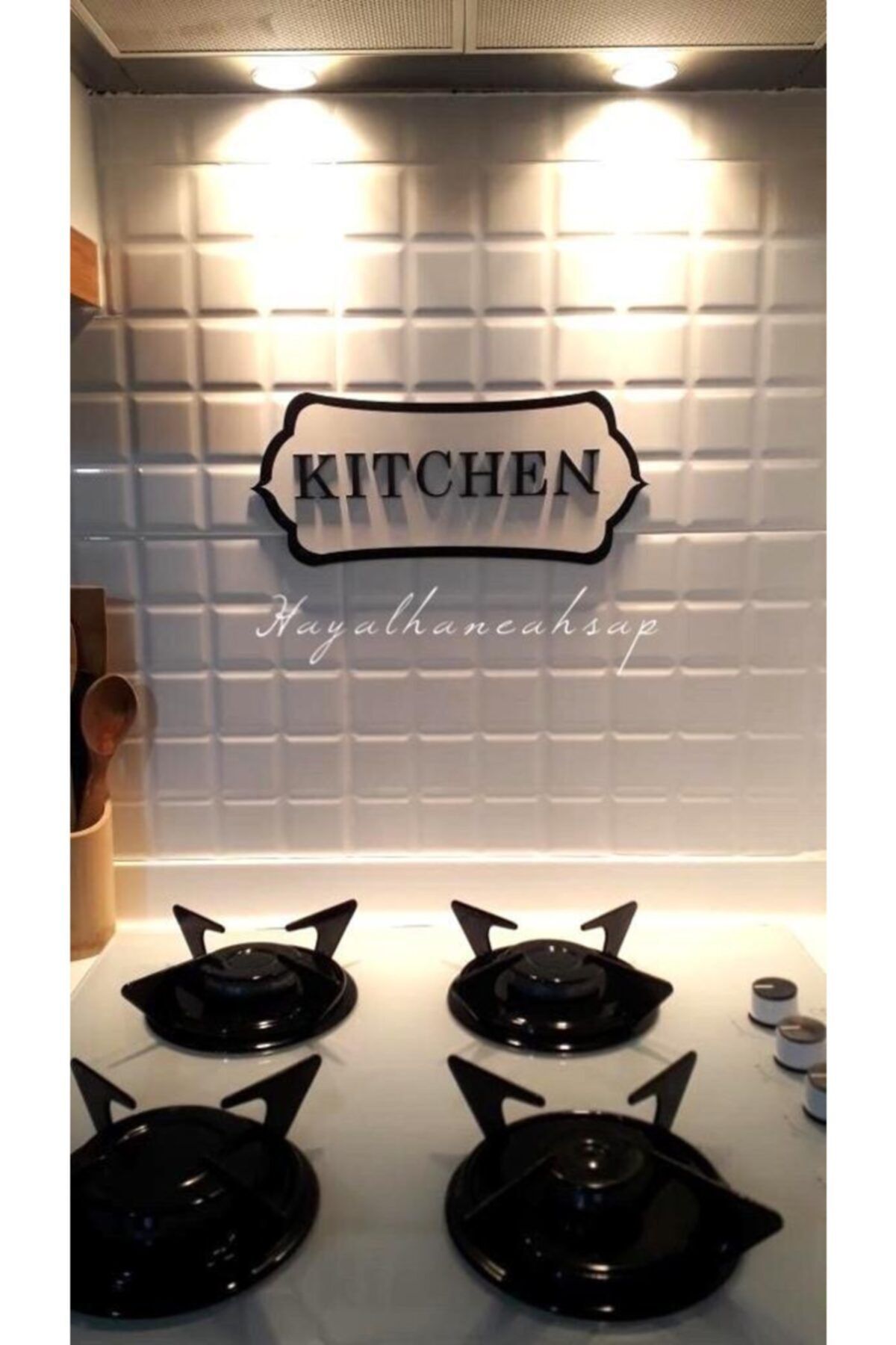 HAYALHANE AHŞAP Kitchen Mutfak Yazısı Ocak Arkası Yazısı