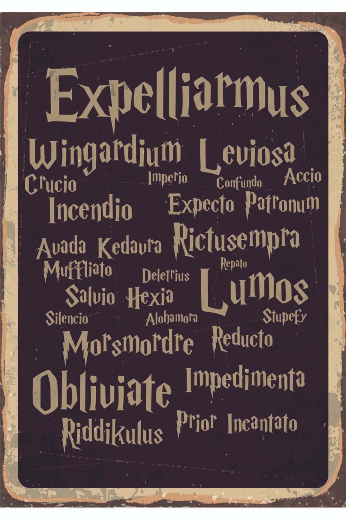 Marple's Harry Potter Spells 35x50 Rustik Poster