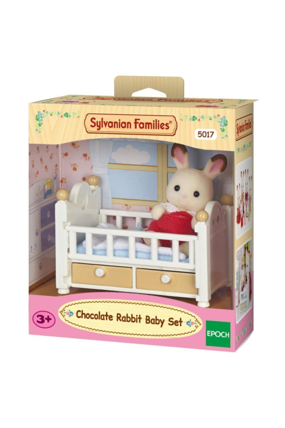 Sylvanian Families 5017 Çikolata Tavşanı Bebek Yataklı - Oyuncak Bebek Evi Oyun Seti