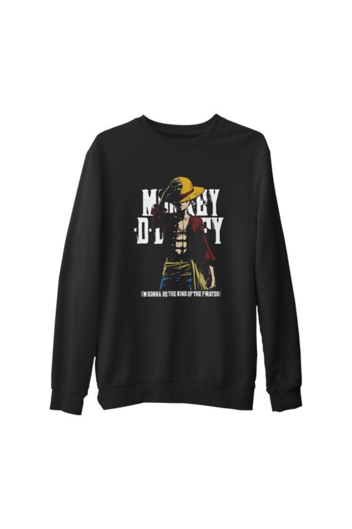 Lord T-Shirt One Piece - King Of Pirates Siyah Erkek Kalın Sweatshirt