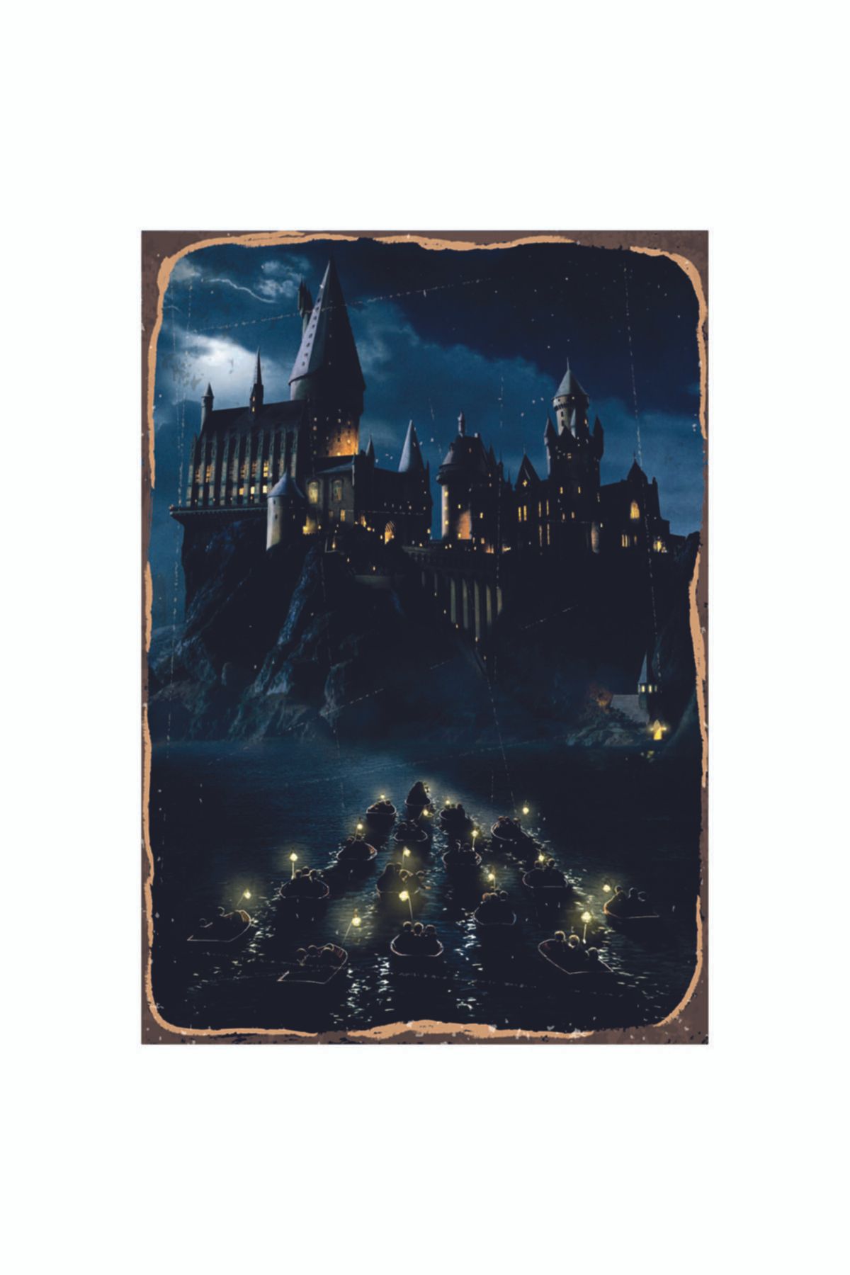 Marple's Harry Potter Hogwarts Ahşap Rustik Poster.