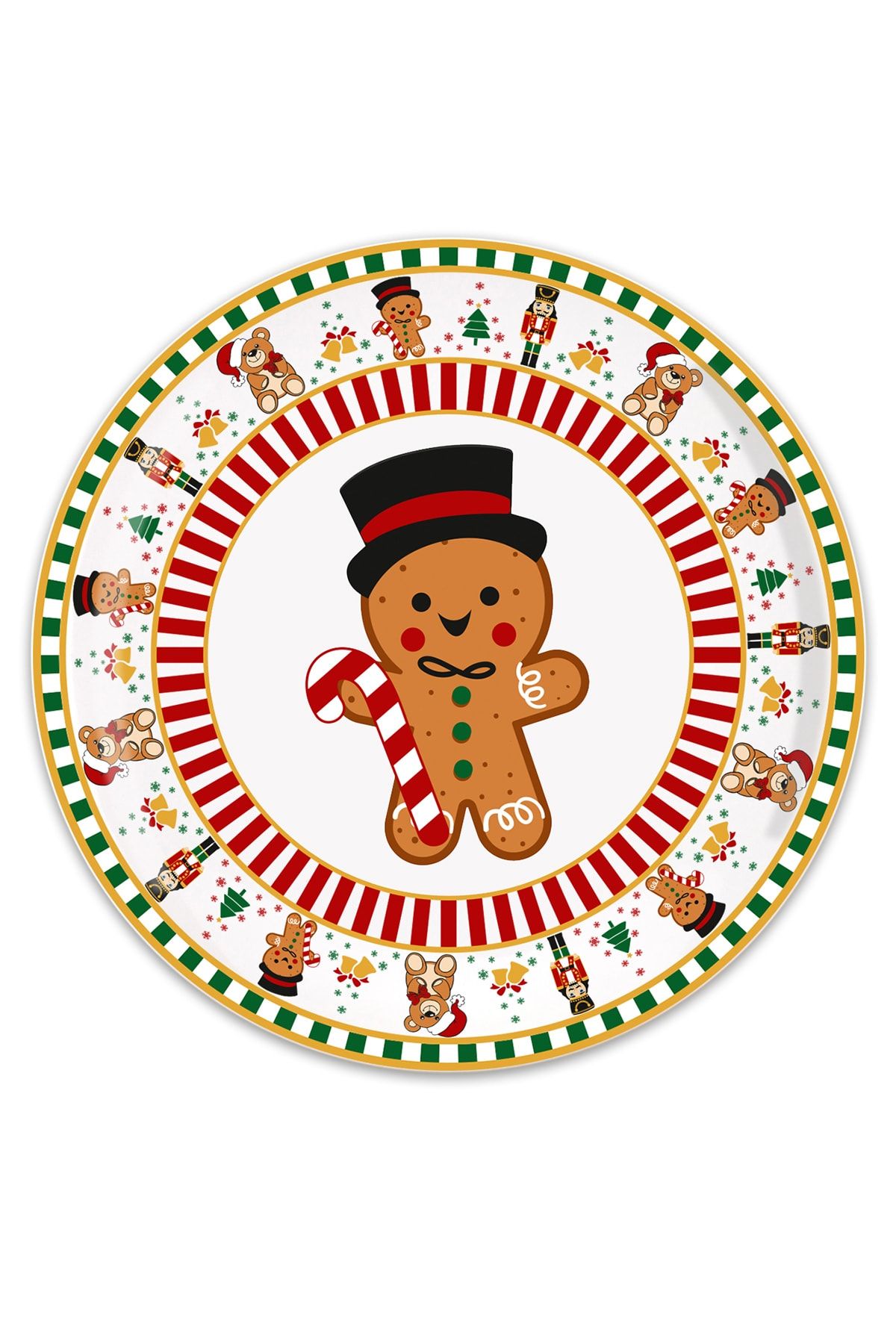 Vivas Yılbaşı Wonderland Kurabiye Gingerbread Porselen Tabak 23 Cm
