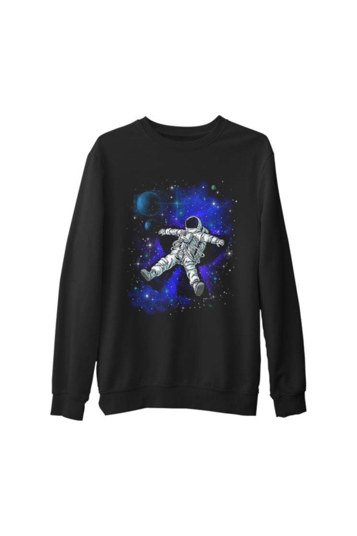 Lord T-Shirt Dreams In Space Siyah Erkek Kalın Sweatshirt