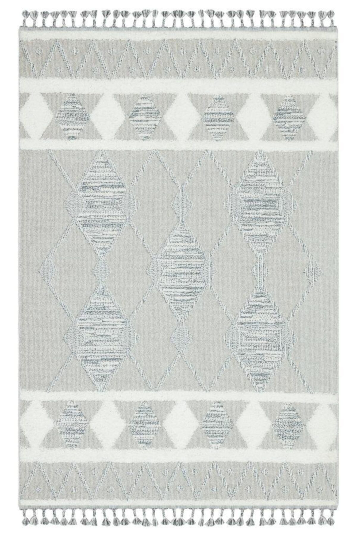 Apex Boho Polyester Dokuma Salon Halısı, 2102 Mavi Dekoratif Makine Halısı