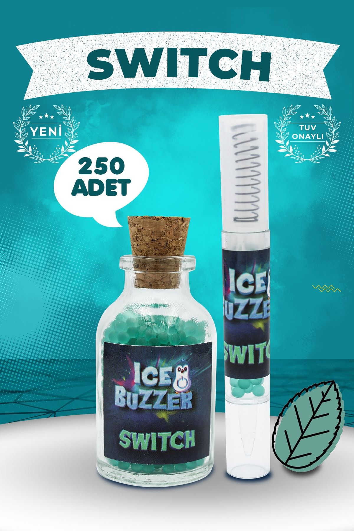 Crush Bomb Ice Buzzer Mentol Topu 250 Adet Nane Switch Aroması+aplikatör
