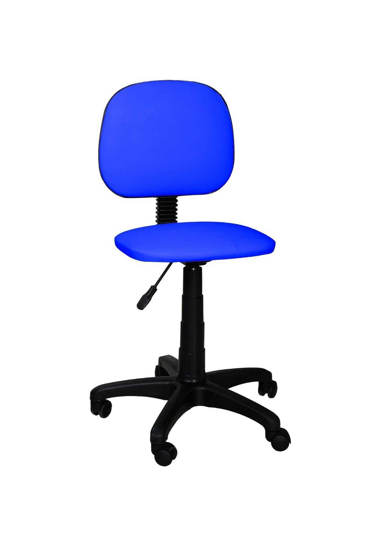 Genel Markalar Kolsuz Bilgisayar Sekreter Ve Çalışma Sandalyesi Ofis Ve Büro Sandalyesi Taburesi - Mavi
