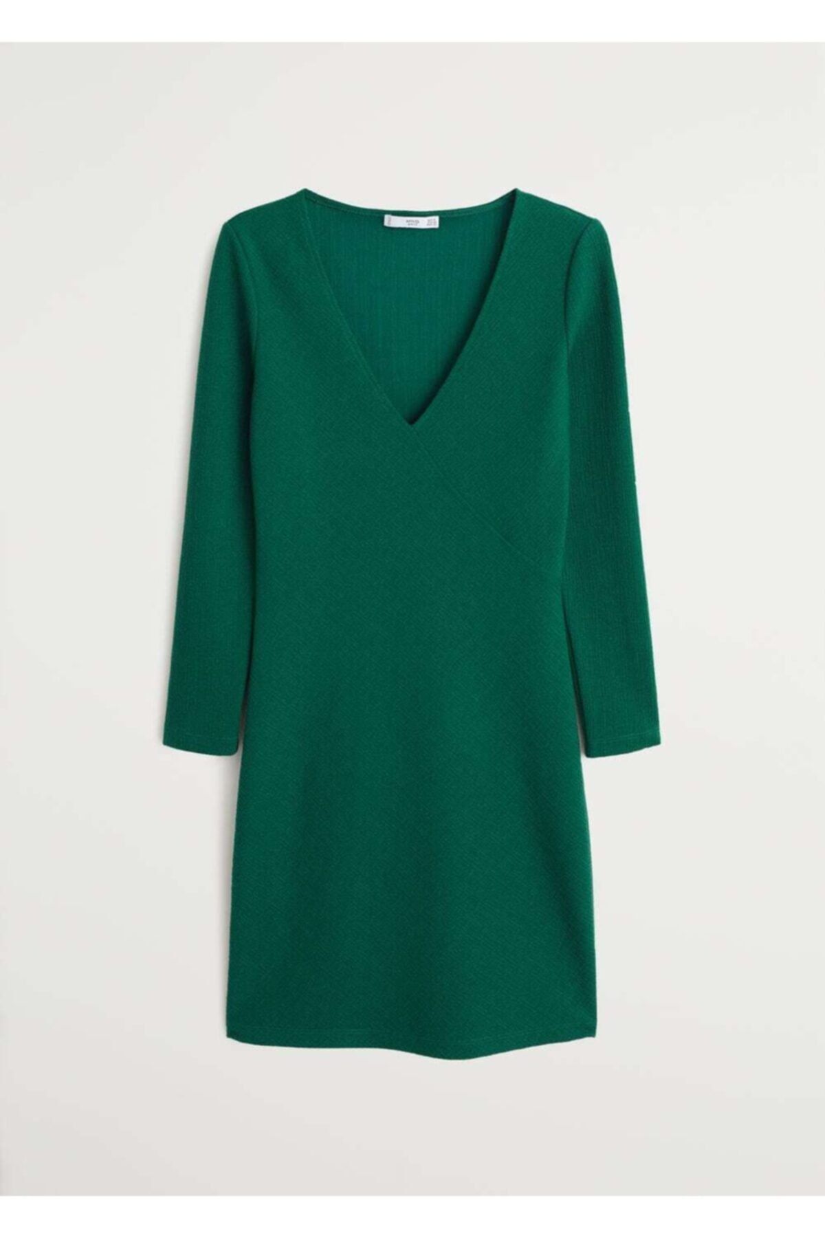 MANGO Kadın Yeşil Fit Kesim Dokuma Elbise 51063763