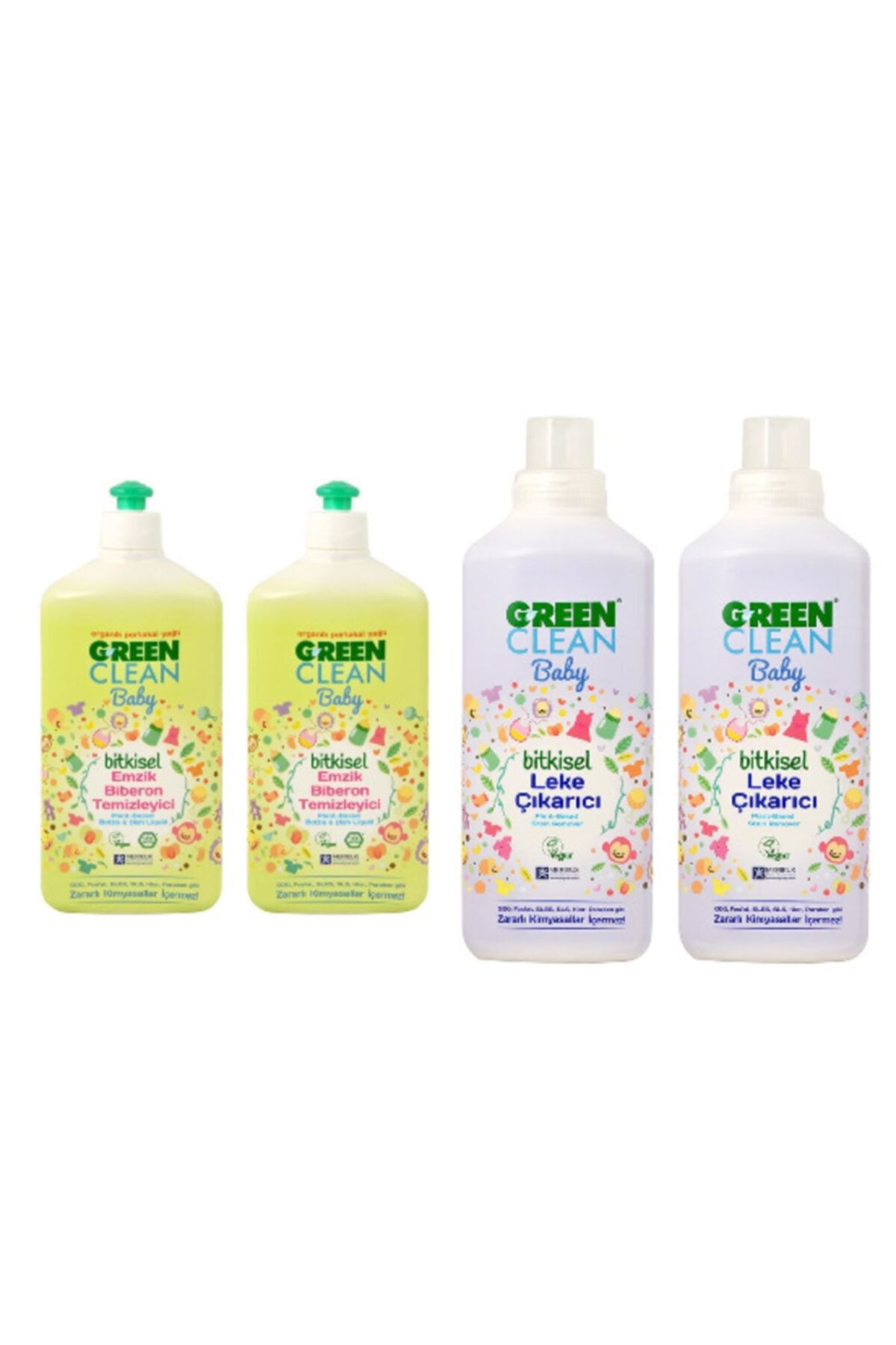 Green Clean Organik Biberon Emzik Temizleyici 500 ml + 2 Li Set+baby Bitkisel Leke Çıkarıcı 1000 ml  2 Li Set