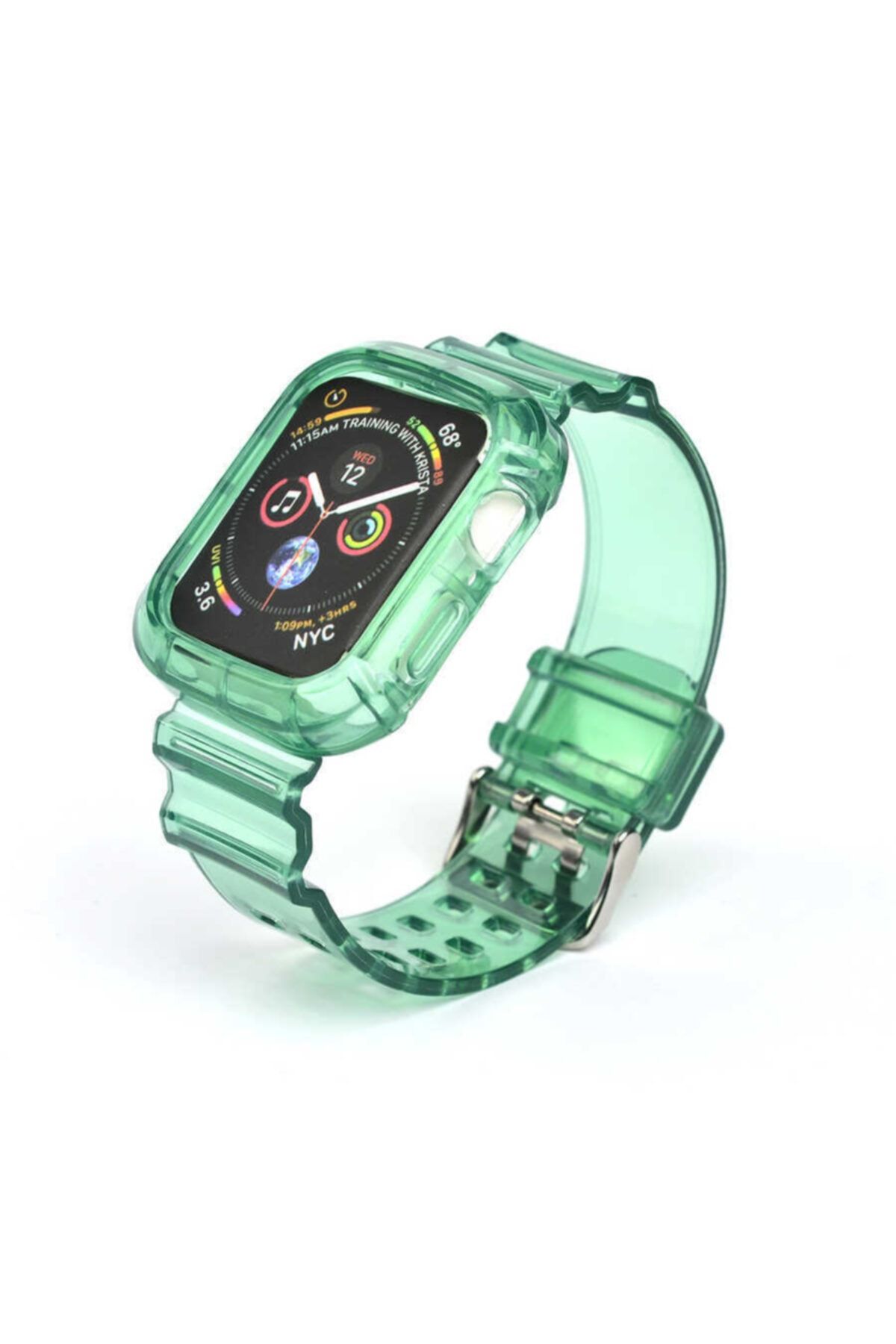 Zore Apple Watch 42mm - 44mm Krd-27 Silikon Kordon Yeşil