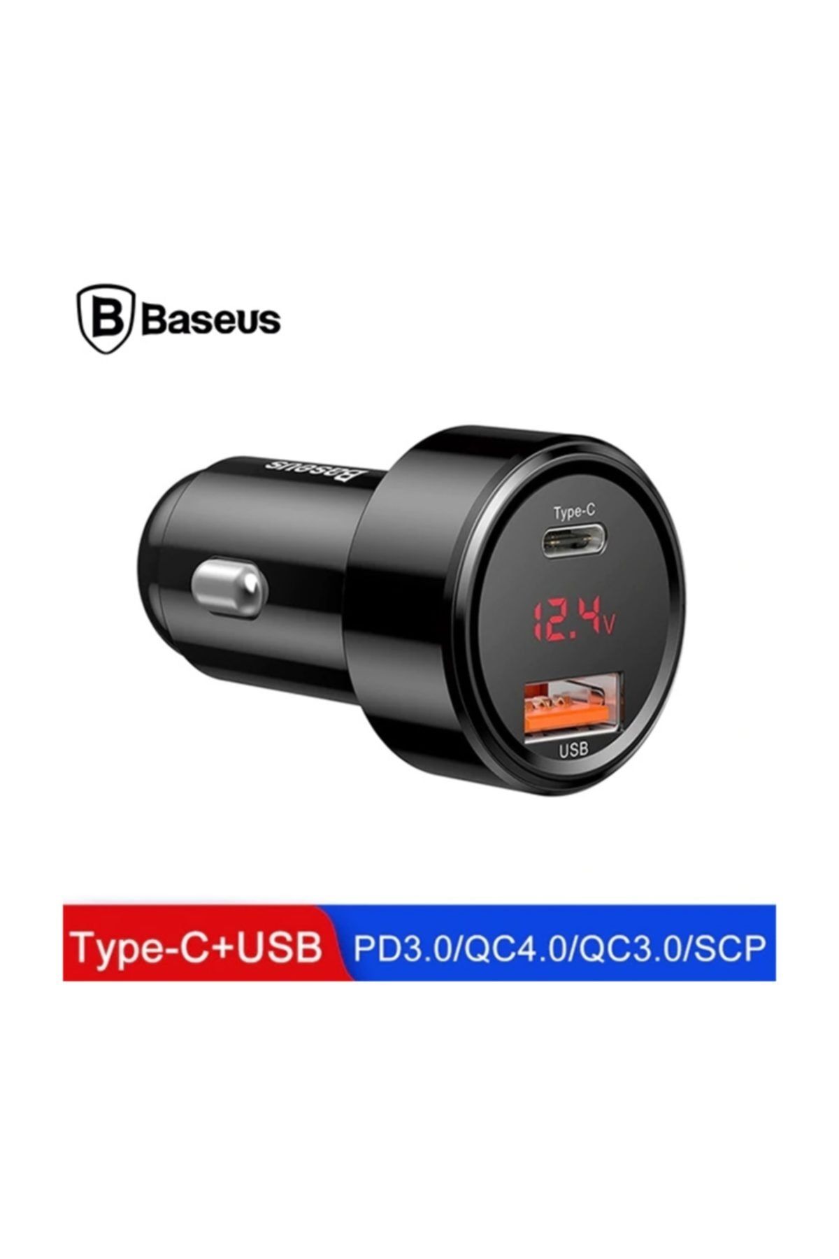 Baseus Orjinal Araç Şarj Başlık 45w Hızlı Şarj 4.0,3.0 1 Type C+usb Pps Araç Şarj Başlık Ultra Hızlı