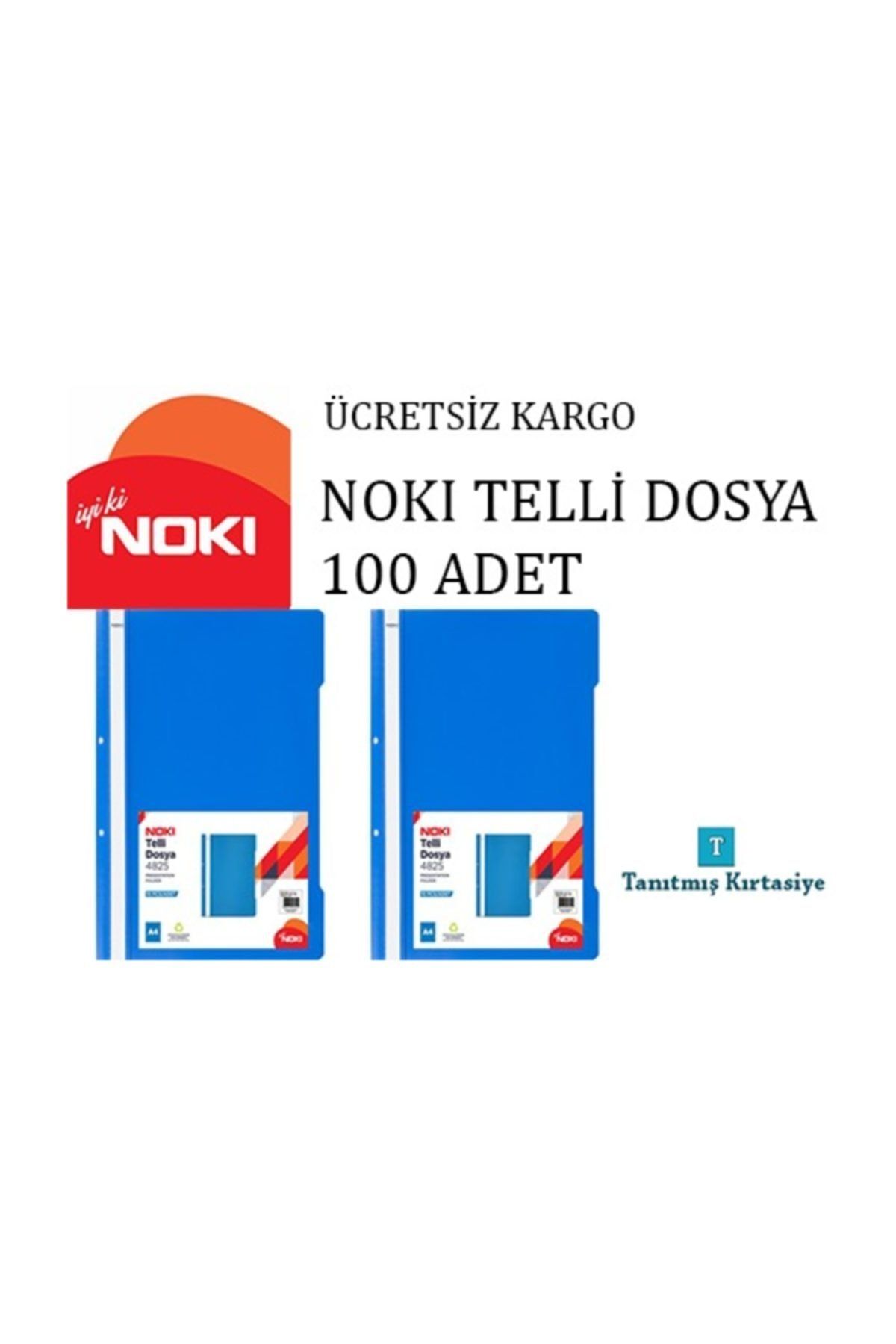 Noki Telli Dosya 100 Adet Mavi Renk