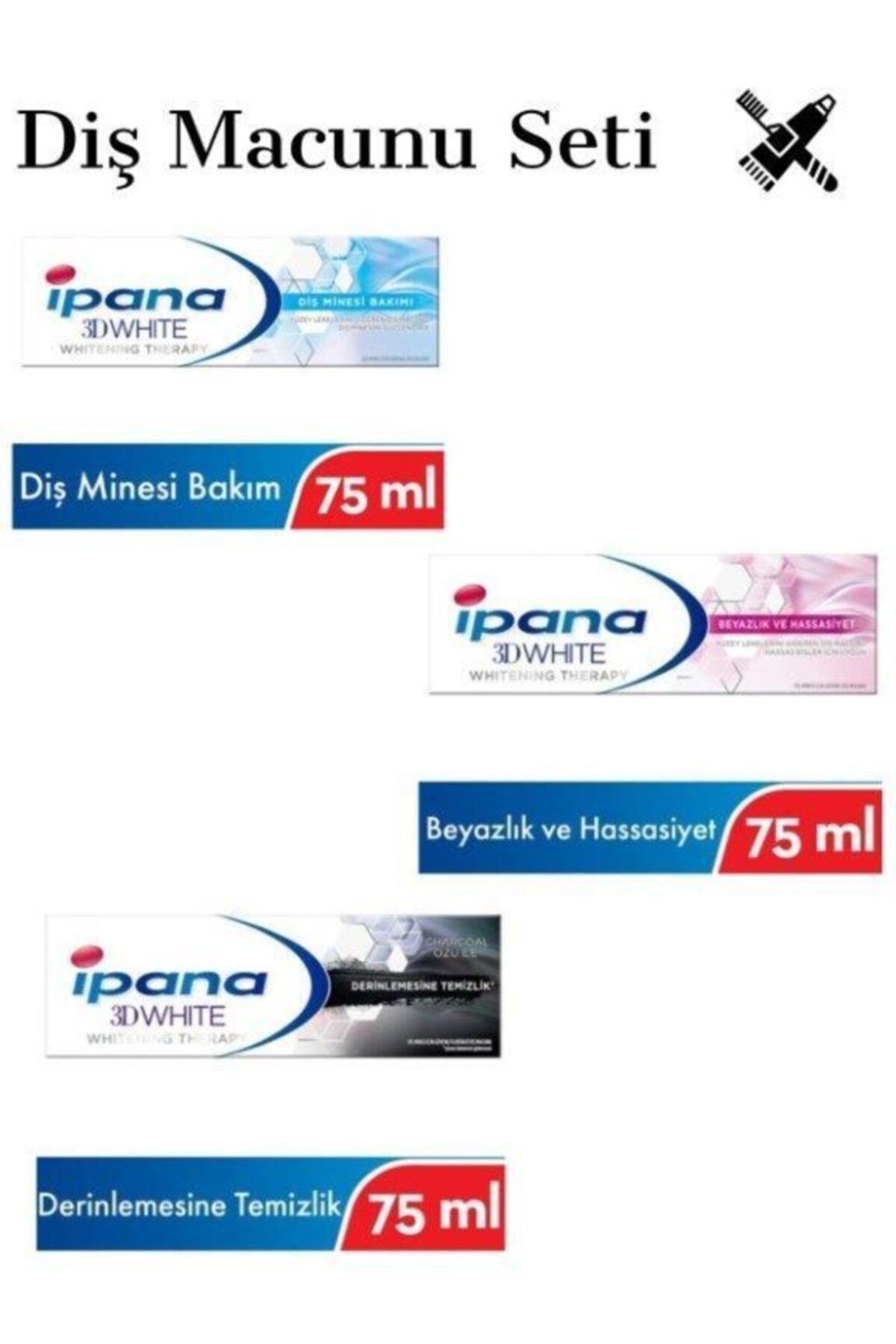 İpana Ipana 3 Boyutlu Beyazlık Therapy Diş Macunu Diş Minesi Bakımı 75 ml