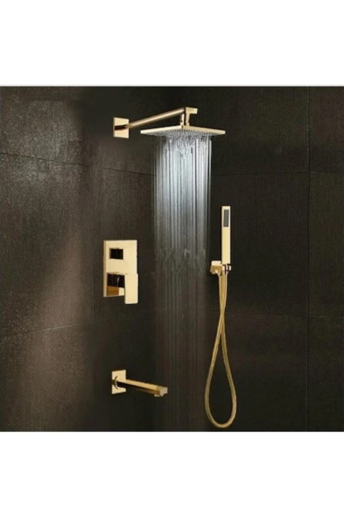 OEM Banyo Bataryası Duş Seti Ankastre Gold Altın Dore 30x30 Tepe Duş Yeni Ürün 5 Yıl Garantili