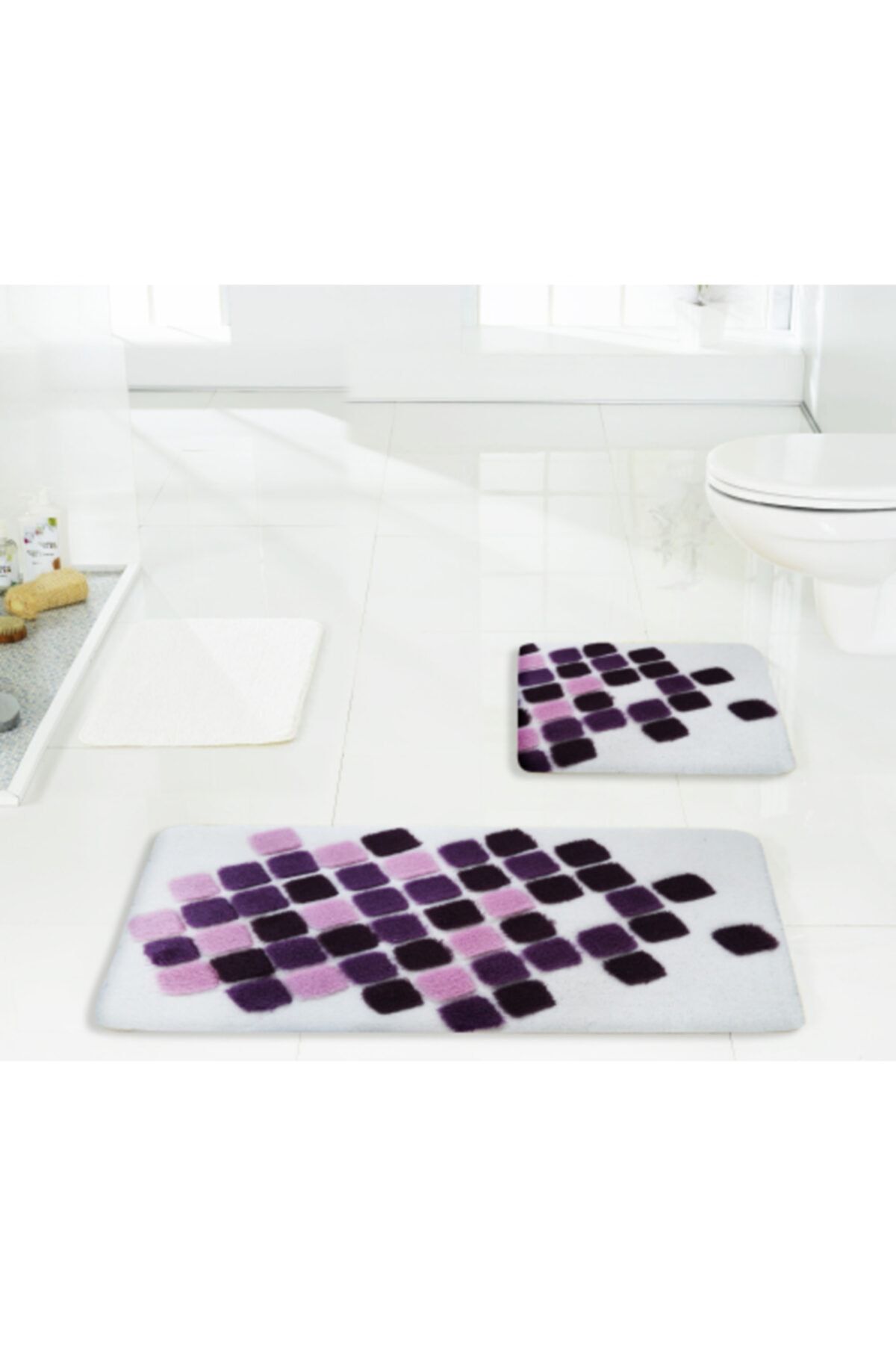VONALDI HOME Cubo Masa Tufting 3'lü Klozet Takımı