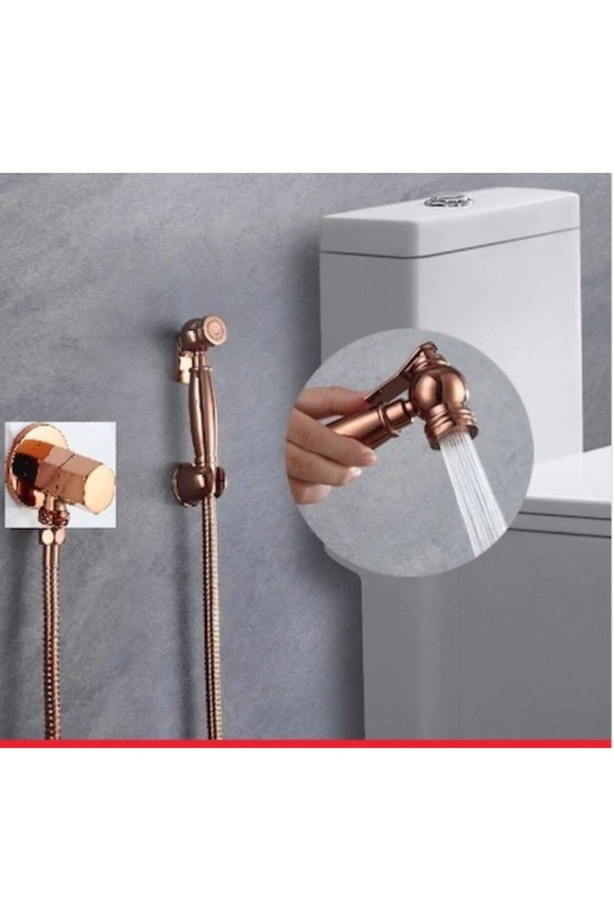 OEM Banyo Klozet Musluğu Duvar Üstü Rose Bakır Bide Modeli 5 Yıl