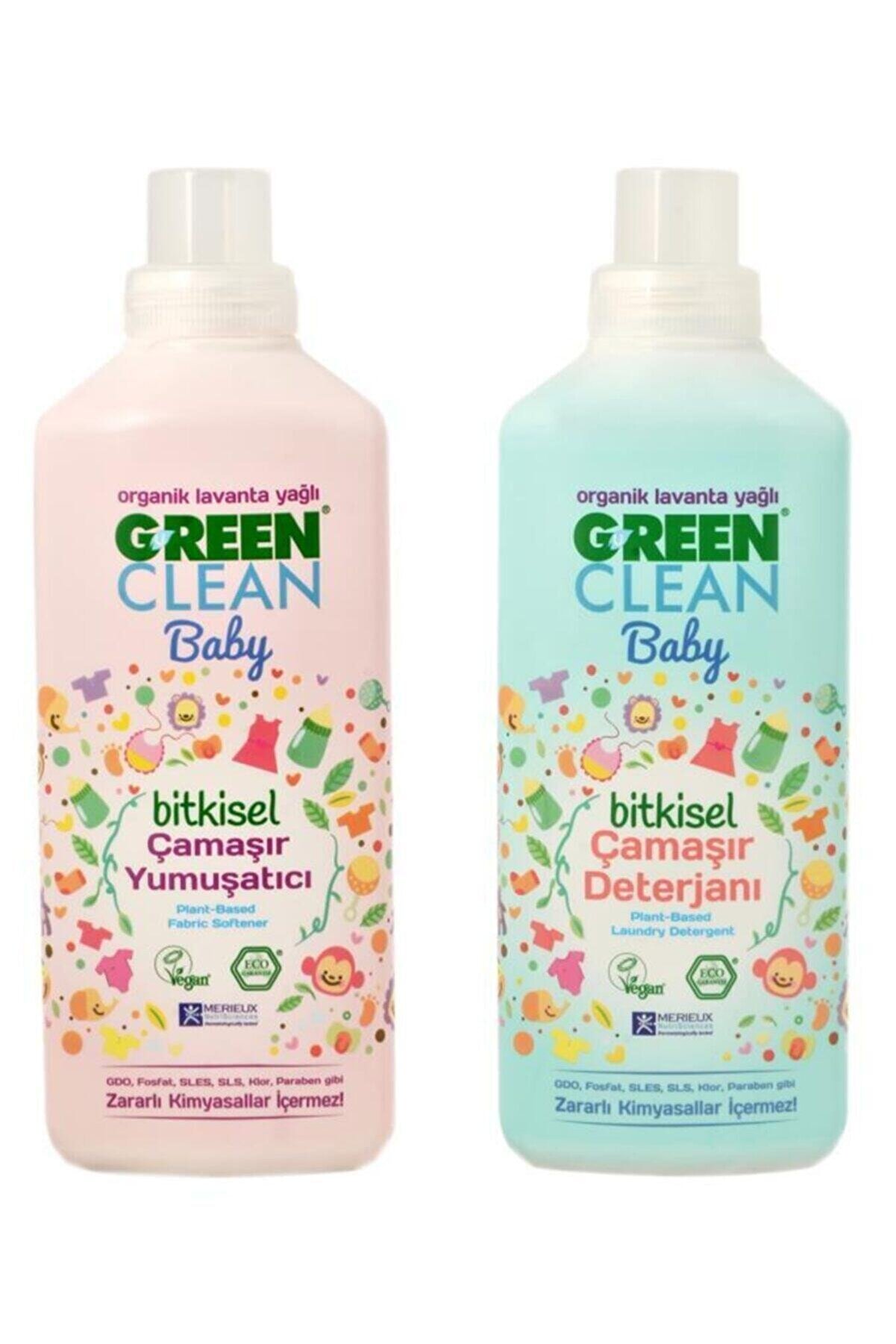 Green Clean Baby Çamaşır Deterjanı 1 lt  Baby Yumuşatıcı 1 lt Set