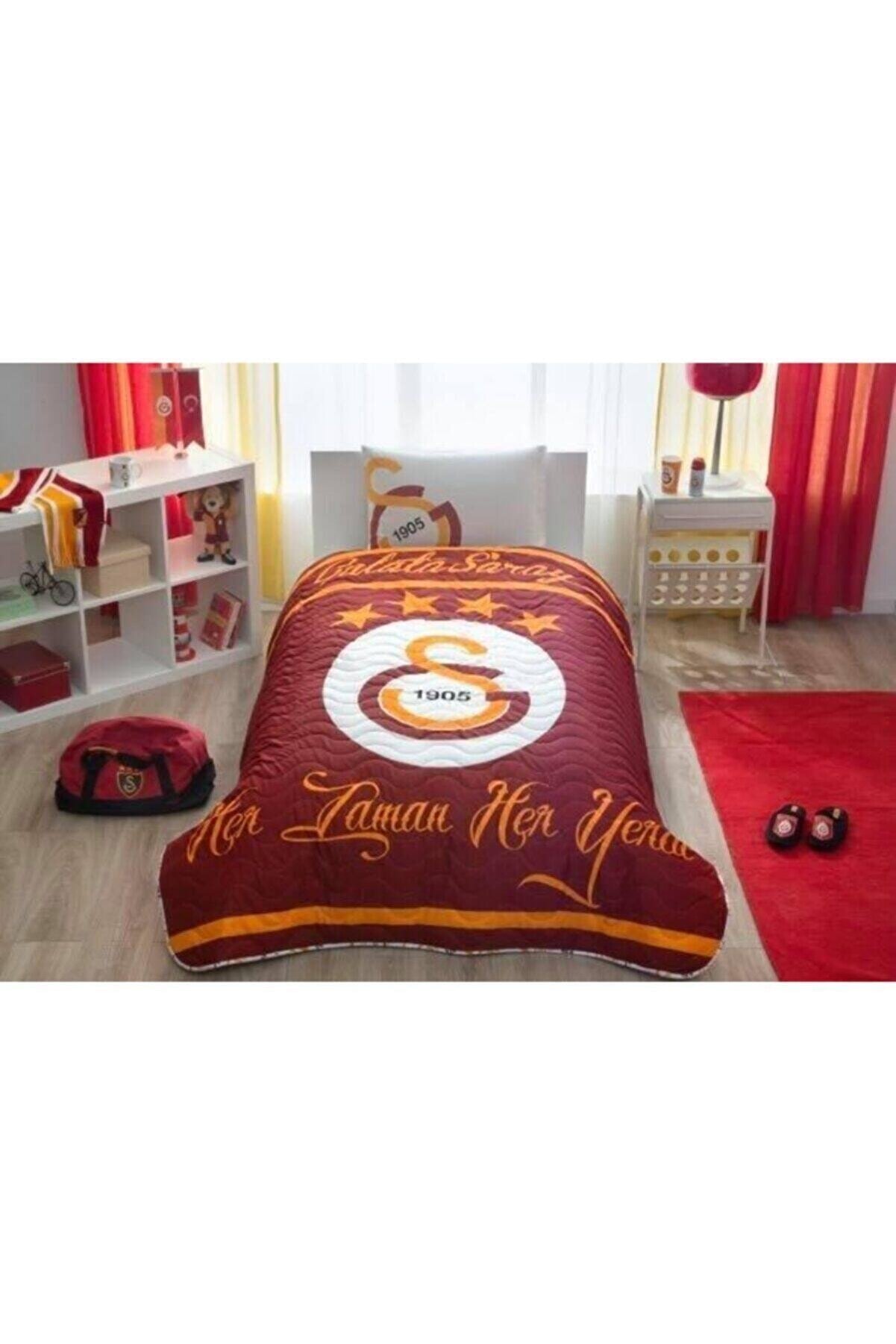 Taç Galatasaray Logo Lisanslı Tek Kişilik Yatak Örtüsü