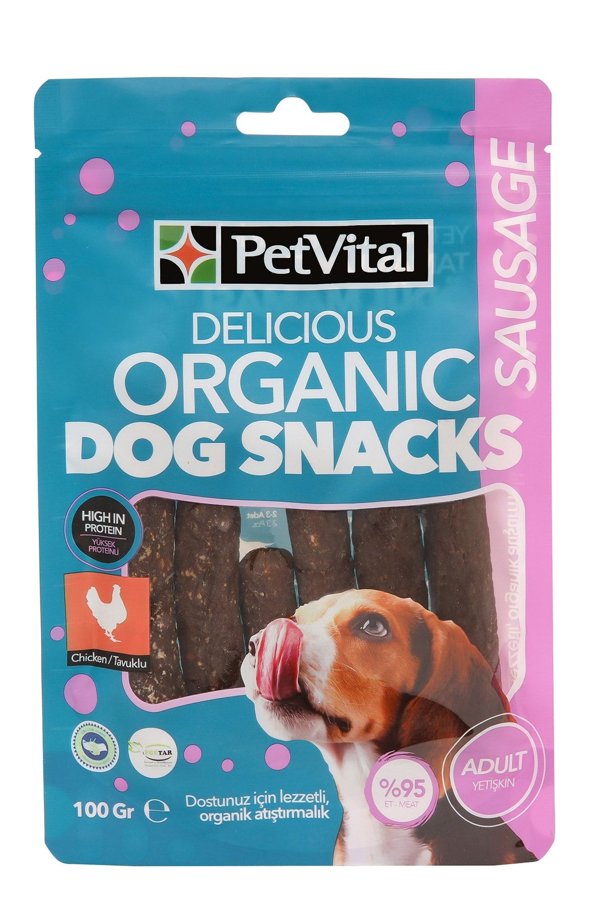 PetVital Organik Köpek Ödül Maması Sausage