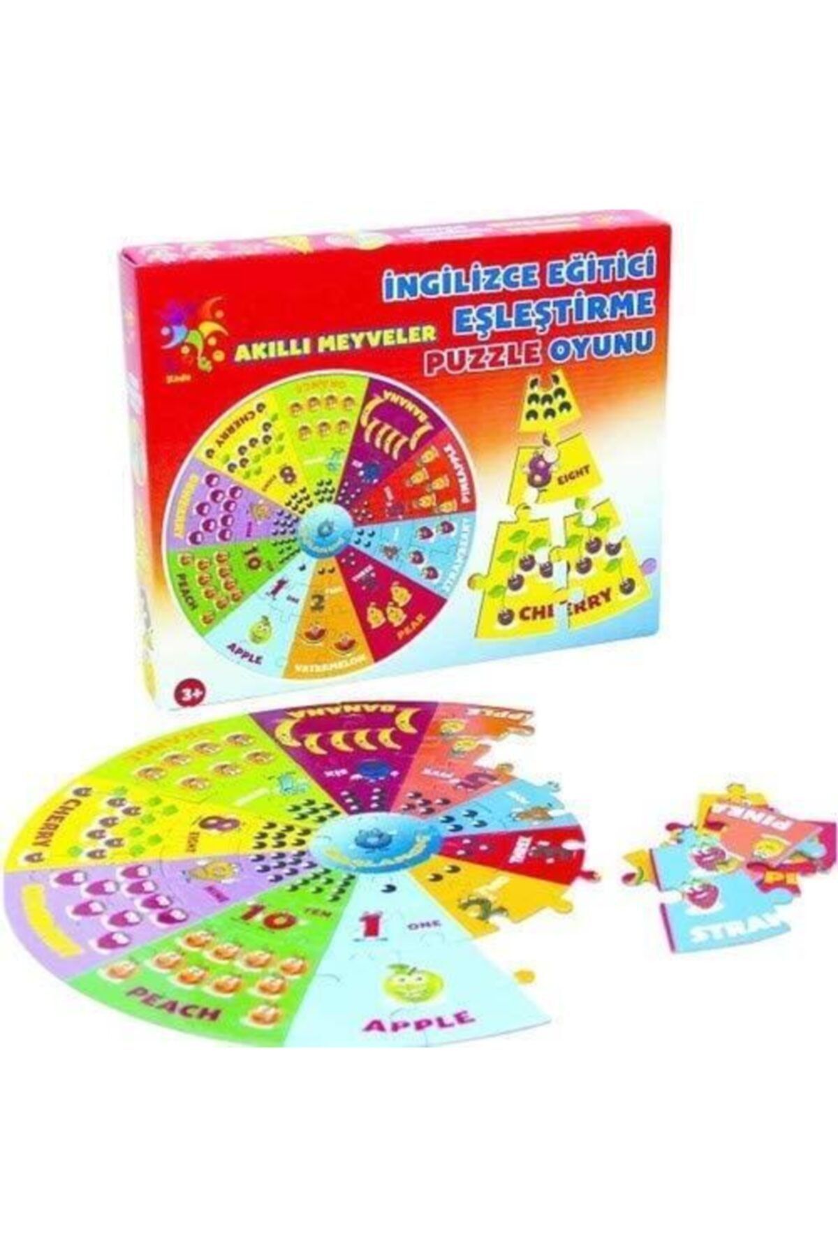 LAÇO Akıllı Meyveler Ingilizce Eğitici Puzzle Eğitici Oyuncaklar ( Kırtasiye)