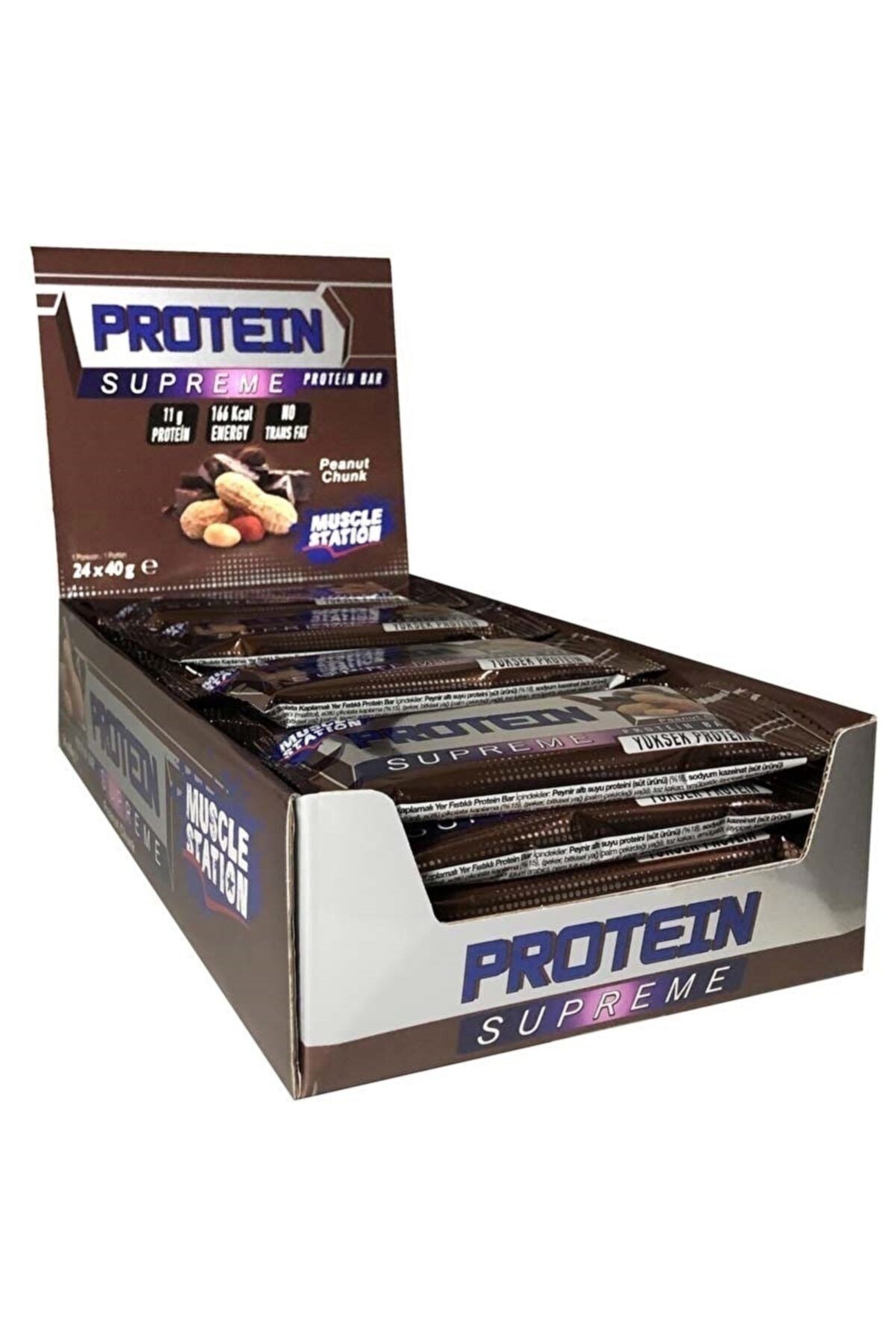 Muscle Station Supreme Protein Bar Çikolata Yer Fıstığı 40 gr 24 Adet