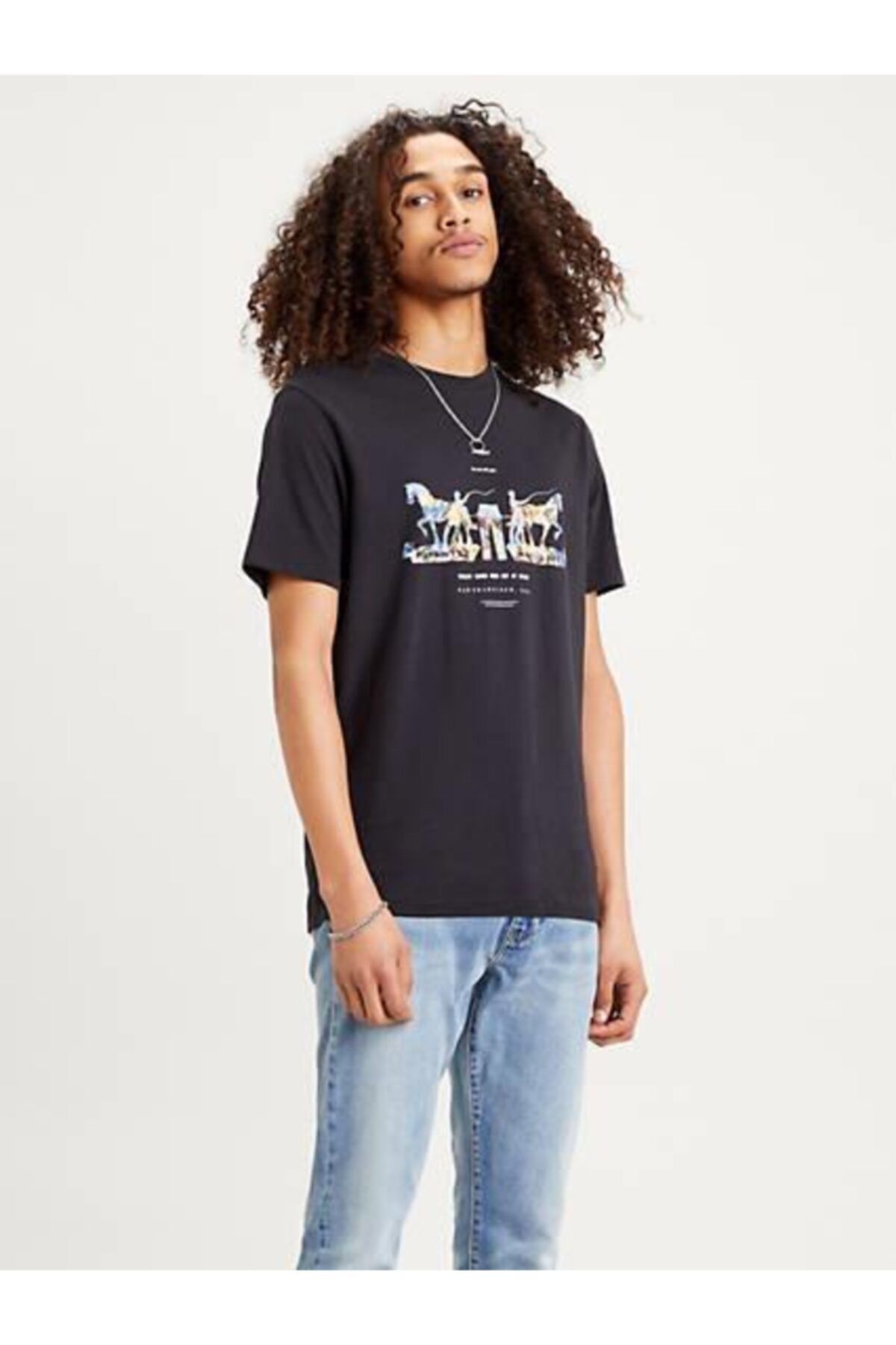 Levi's 2horse Graphic Tee Ssnl 2h Fill Jet Bl