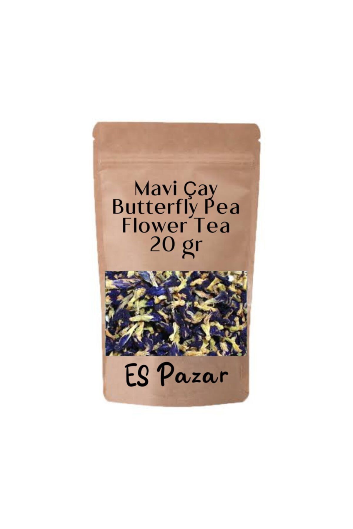 ES PAZAR Mavi Çay Butterfly Pea Flower Tea Mavi Kelebek Sarmaşığı Çayı 20 gr