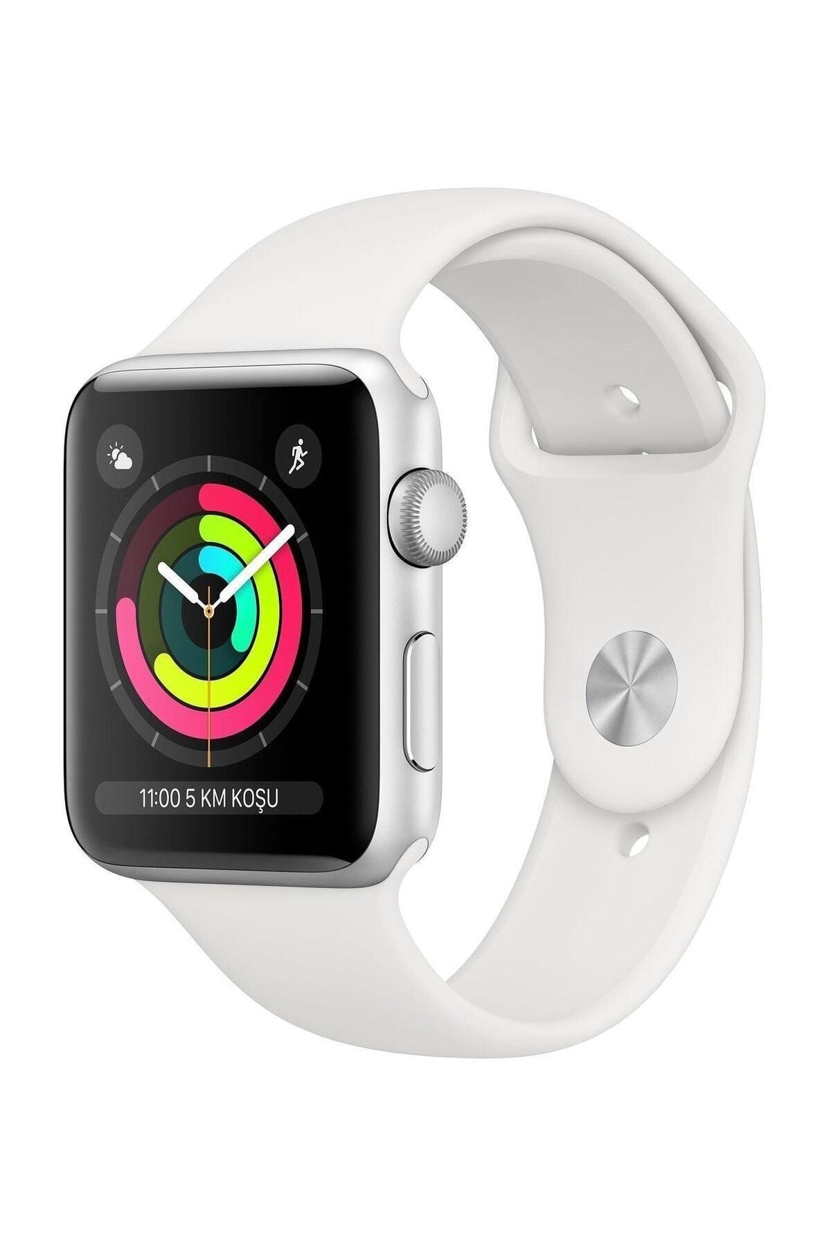Apple Watch Series 3 42mm GPS Gümüş Rengi Alüminyum Kasa ve Beyaz Spor Kordon (Apple Türkiye Garantili)