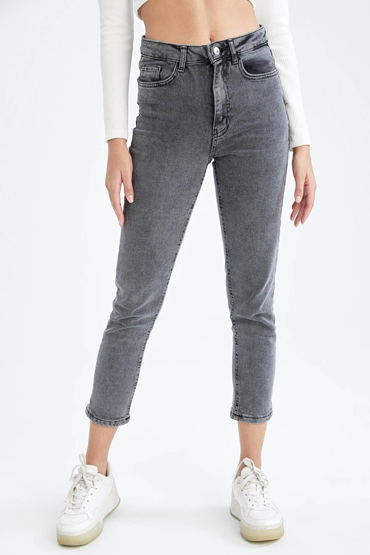 Defacto Vintage Slim Fit Yüksek Bel Jean Pantolon