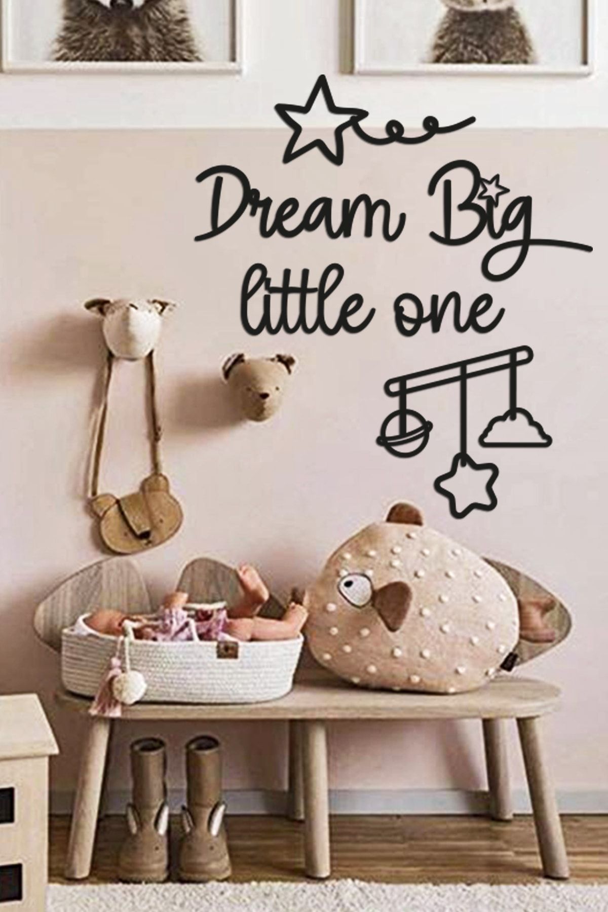 Bold Grup Dream Big Little One Çocuk Odası Dekorasyonu Duvar Yazısı Tablo