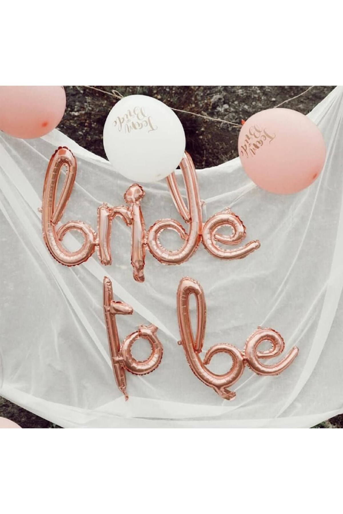 Huzur Party Store Bride To Be Yazılı El Yazısı Folyo Rose Gold Renkli Balon Bekarlığa Veda Partisi Büyük Balon Seti