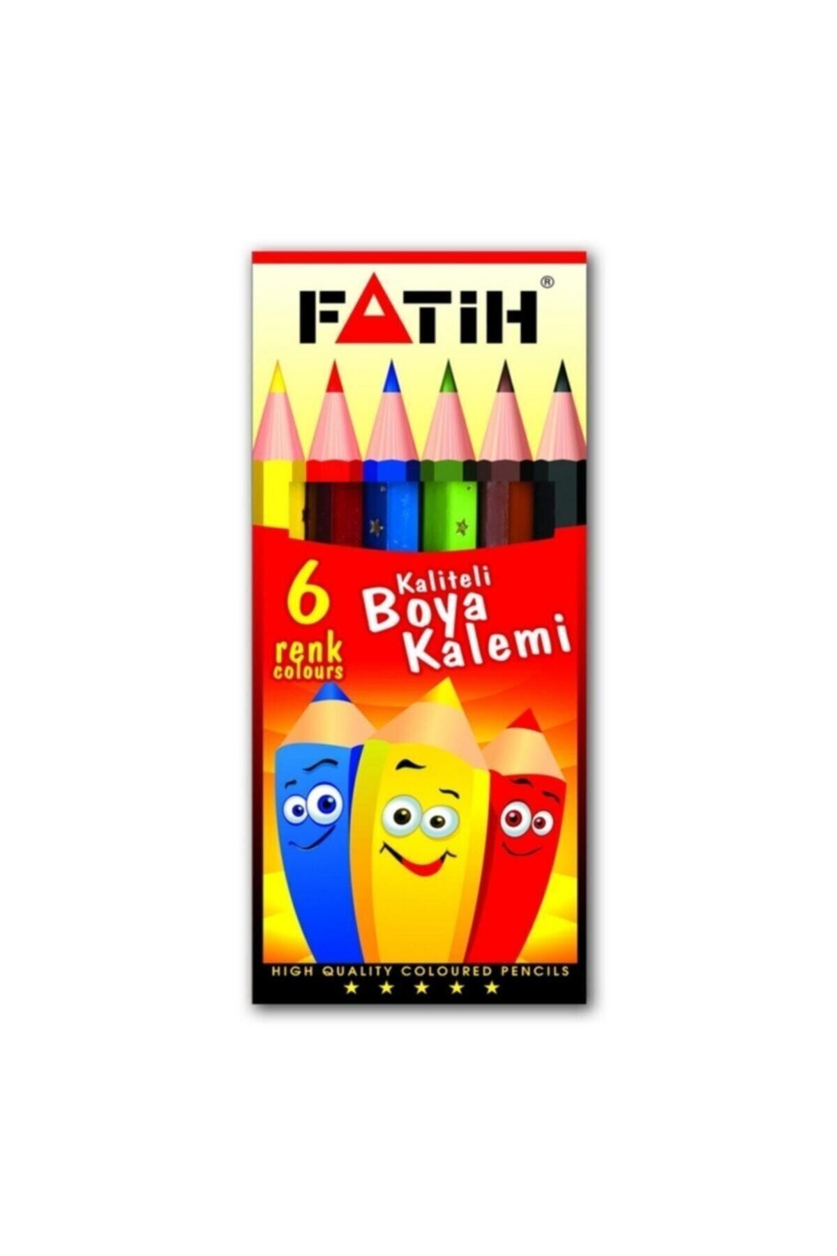 FATİH KALEM Fatih 6 Renk Yarım Boy Kuru Boya Kalemi (33006)