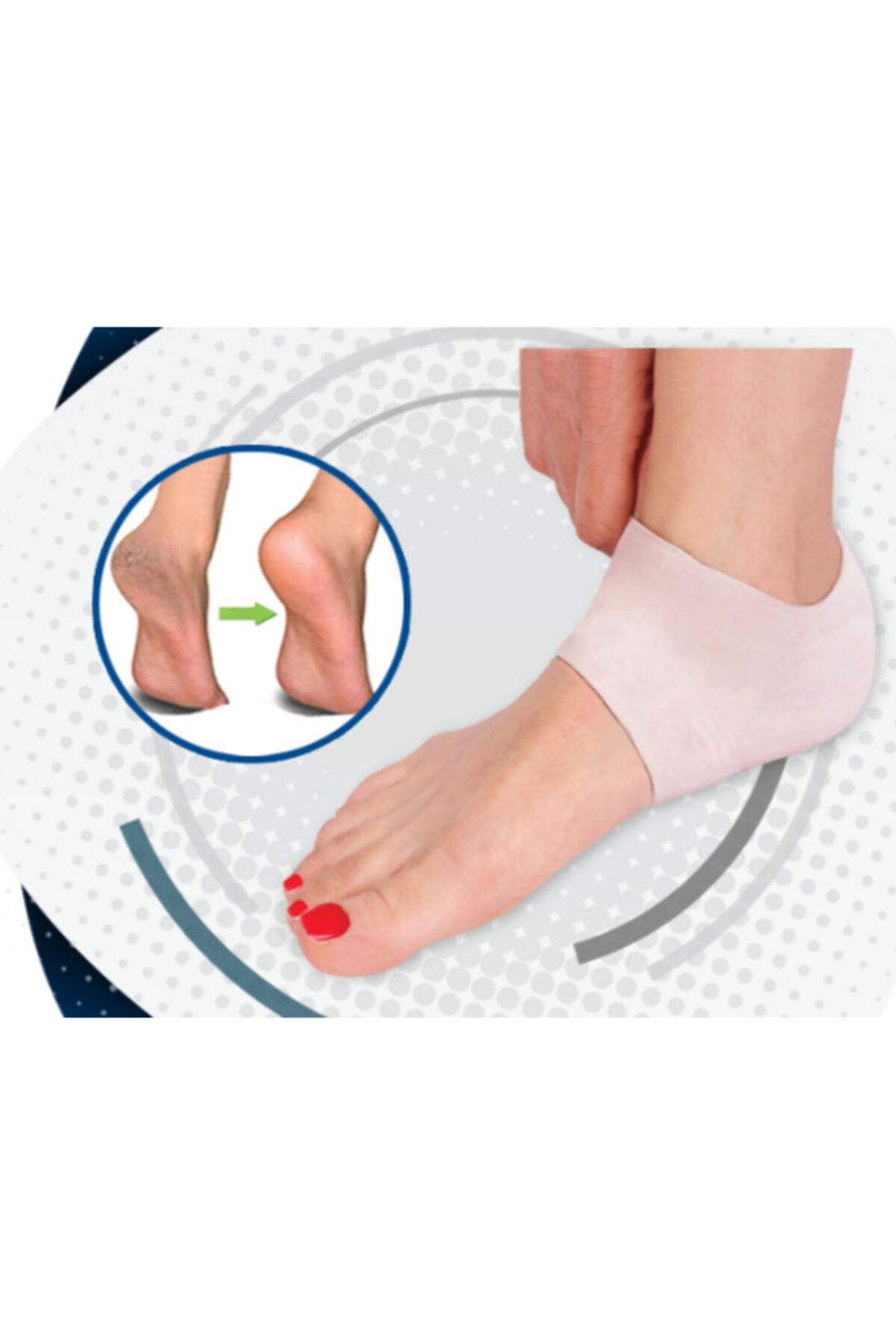 Case Lüx Silikon Topuk Çorabı Topuk Çatlakları Topuk Dikeni Çorabı %100 Gerçek Silikon