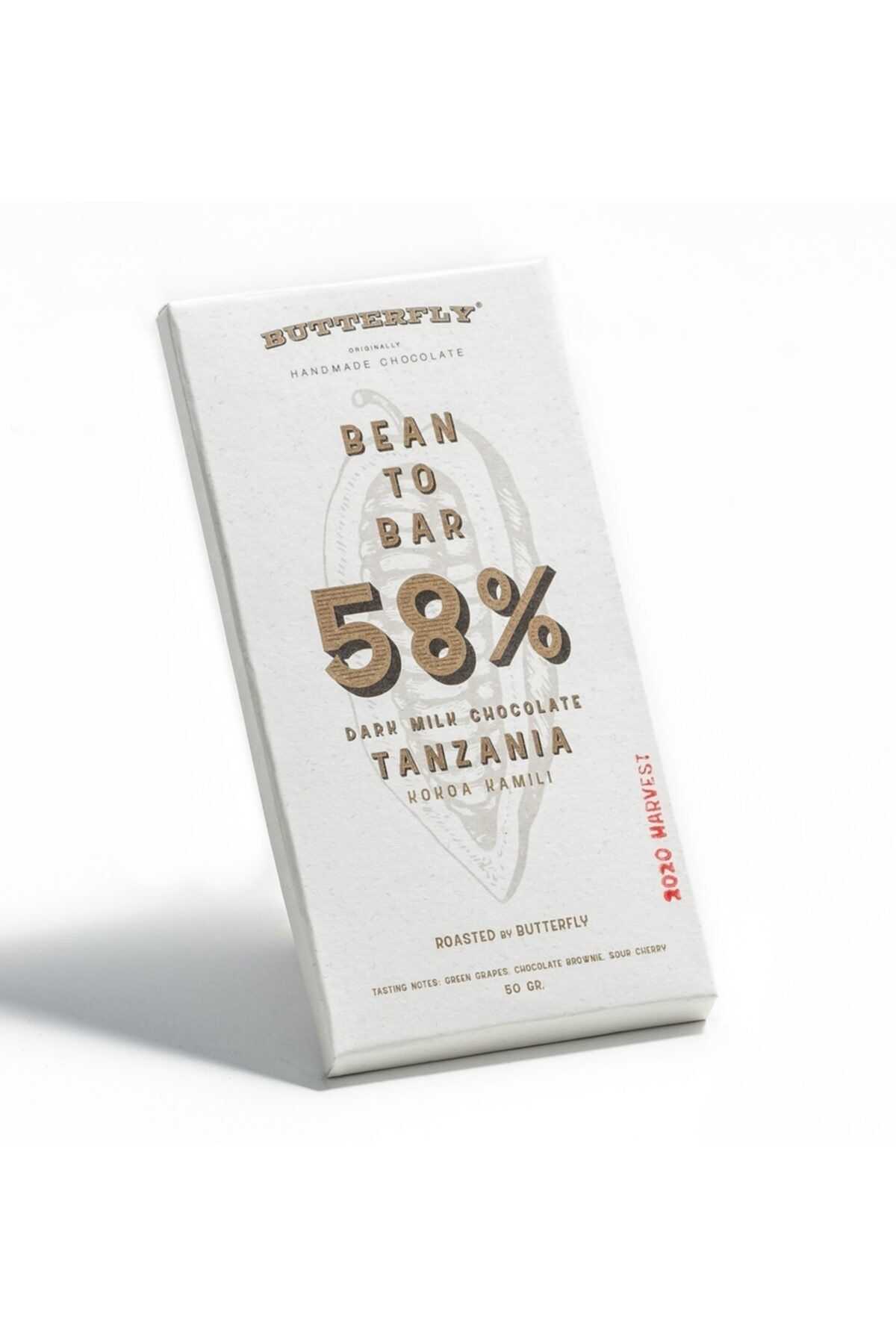 BUTTERFLY Bean To Bar %58 Tanzanya- Tablet Çikolata