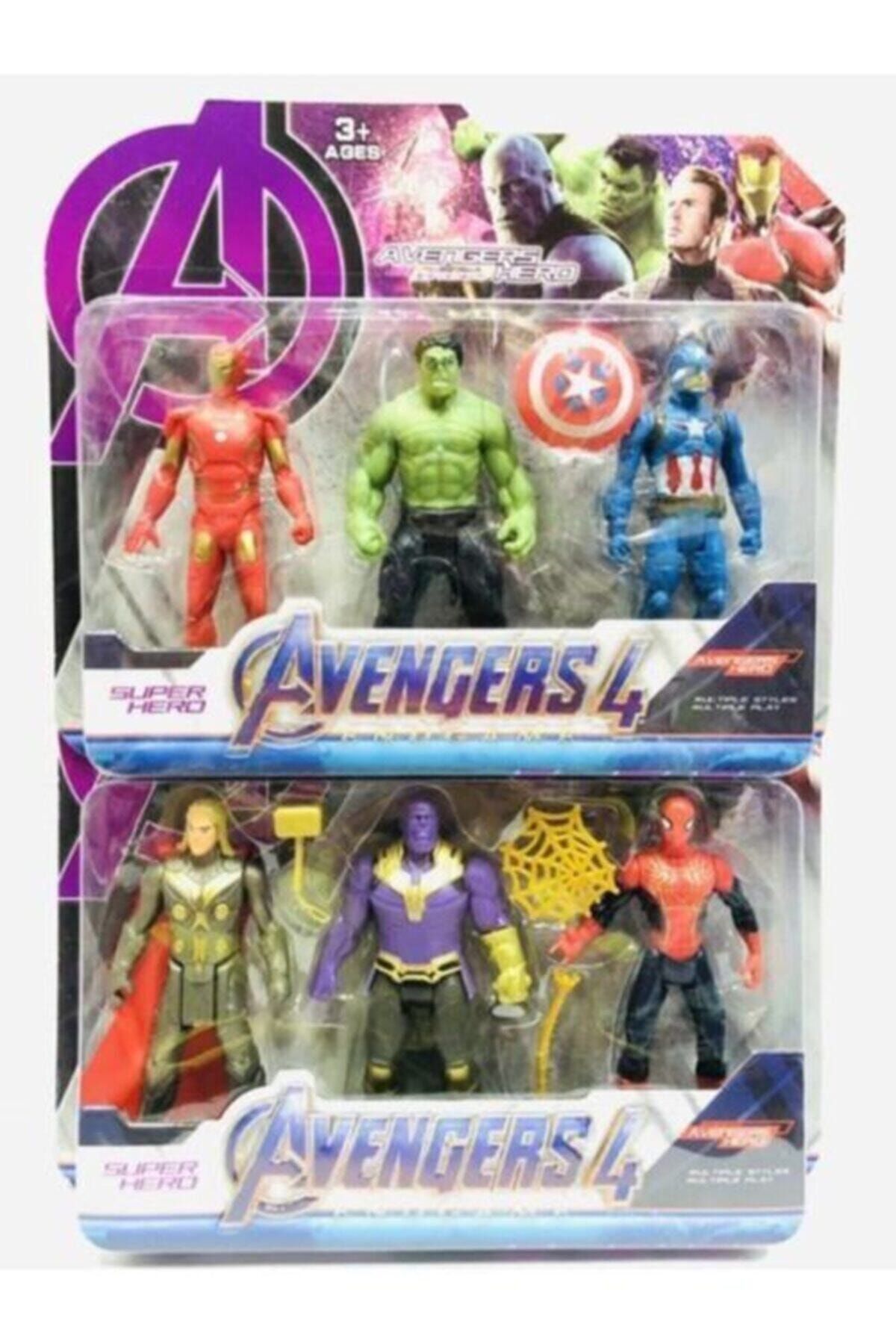 AVENGERS Thanos Hulk Spiderman Thor Ironman Captan Amerika Figür Oyuncak 6 Adet 11.5 cm