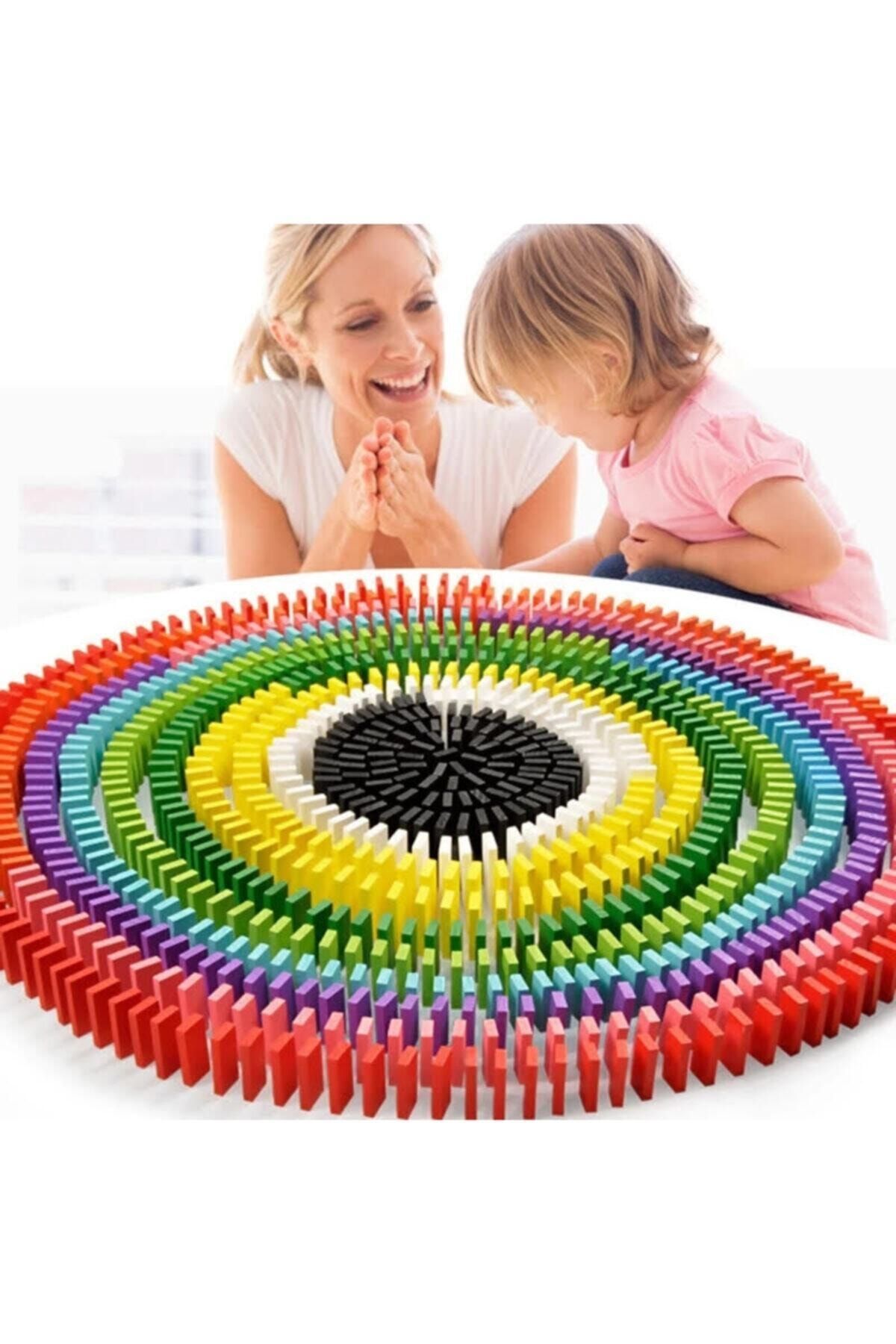 Circle Toys Ahşap Domino Taşları 100 Parça Renkli