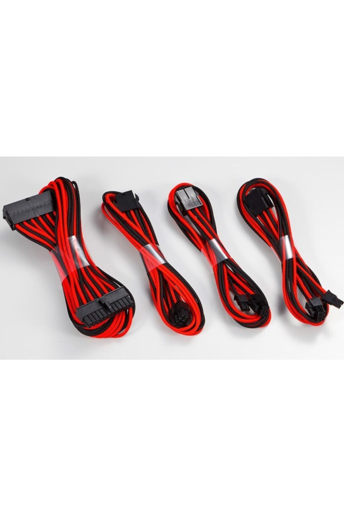 Phanteks Gaming Oyuncu Bilgisayar Extension Kablo Kiti_24p/8p/8v/8v, 500mm Length - Kırmızı/siyah