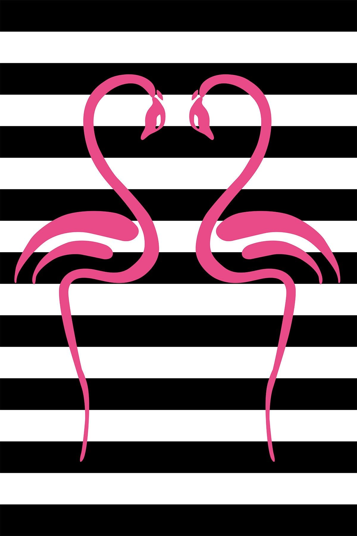 Resmiro Aşık Flamingo Desenli Dijital Baskılı Halı Rsp1595