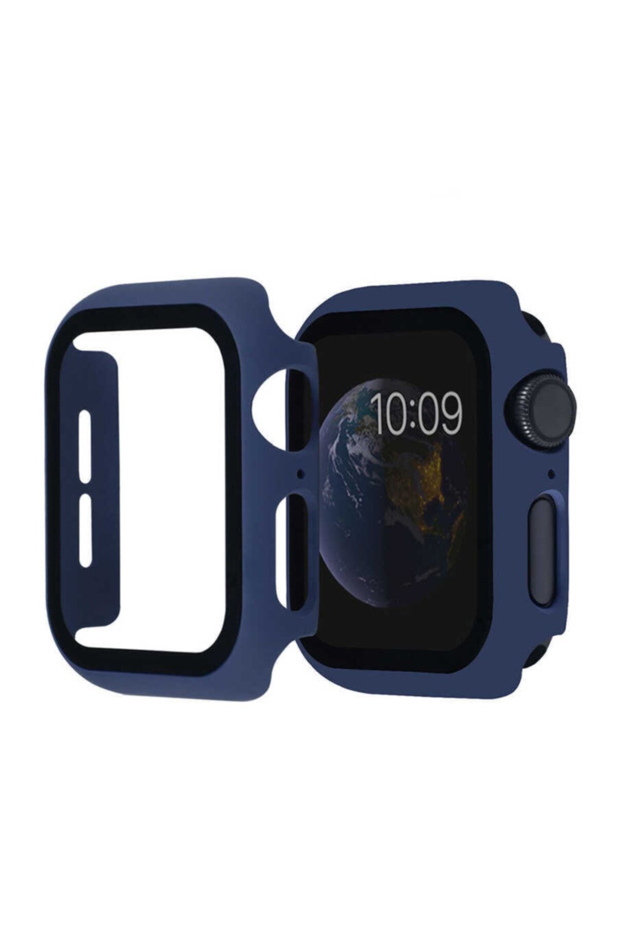 Nezih Case Kasa Ve Ekran Koruyucu Apple Watch Se 44mm Akıllı Saat Için Lacivert