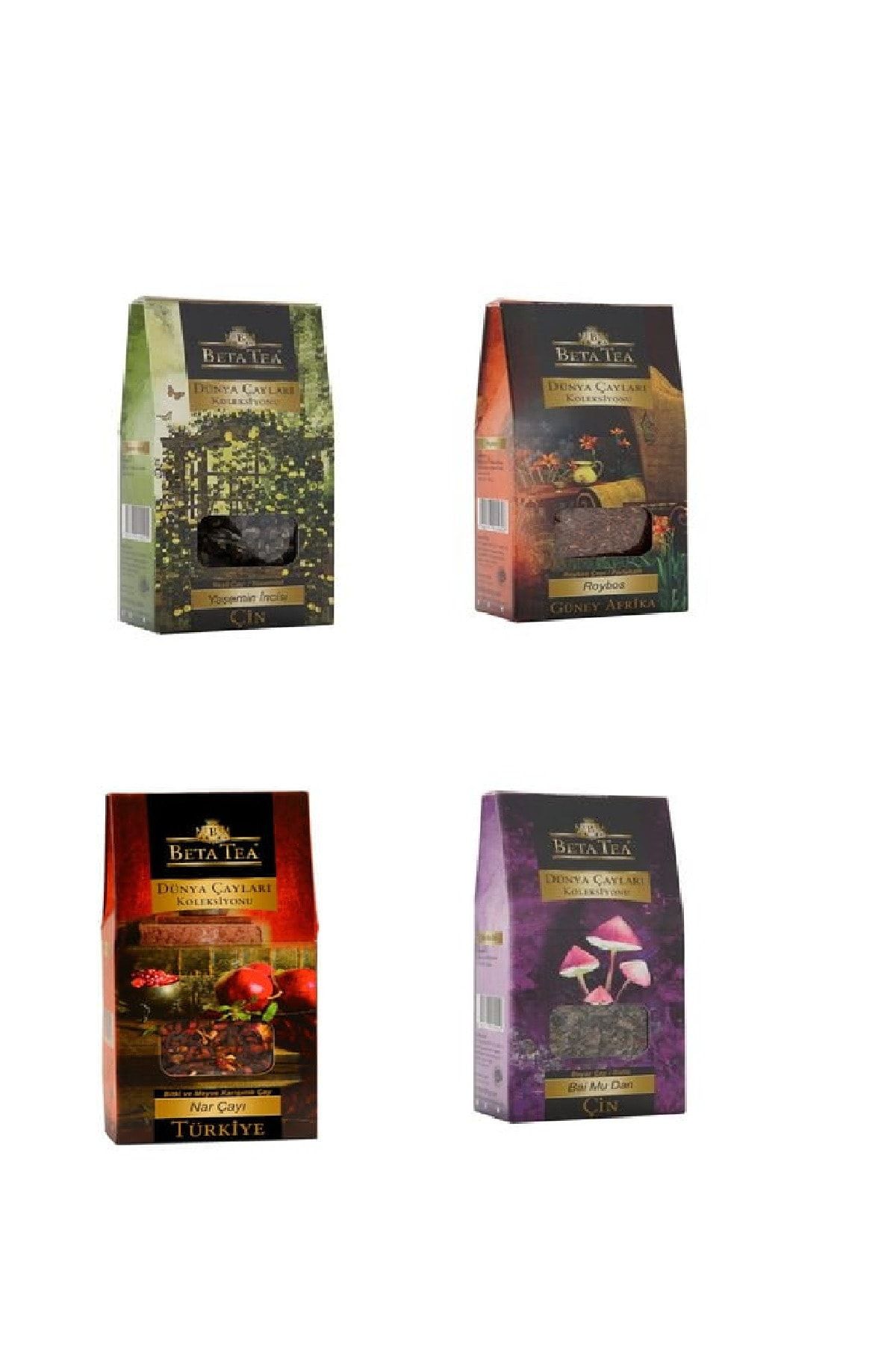 Beta Tea Dünya Çayları 4lü Set Roibos-yasemin-nar-bai Mu Dan