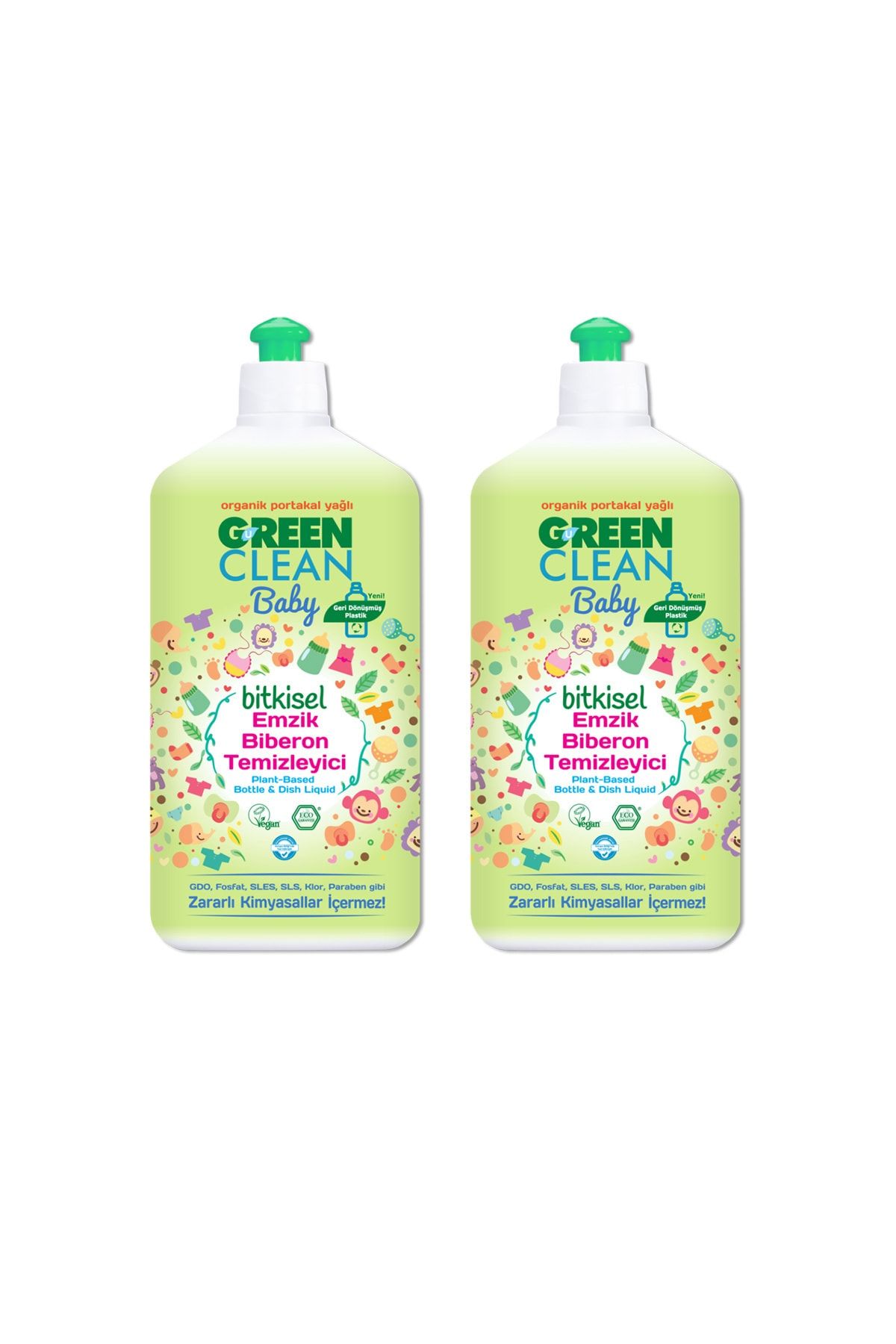 Green Clean Baby Organik Portakal Yağlı Bitkisel Emzik Biberon Temizleyici 500 ml 2'li